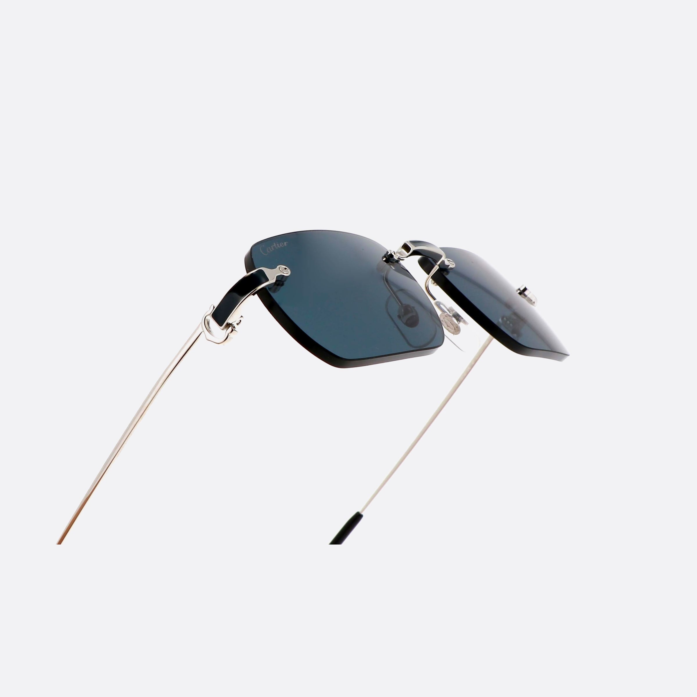 Cartier 55mm Exception Sibl Silver Rectangle Polarized Men Sunglasses - Lifestyle Shot