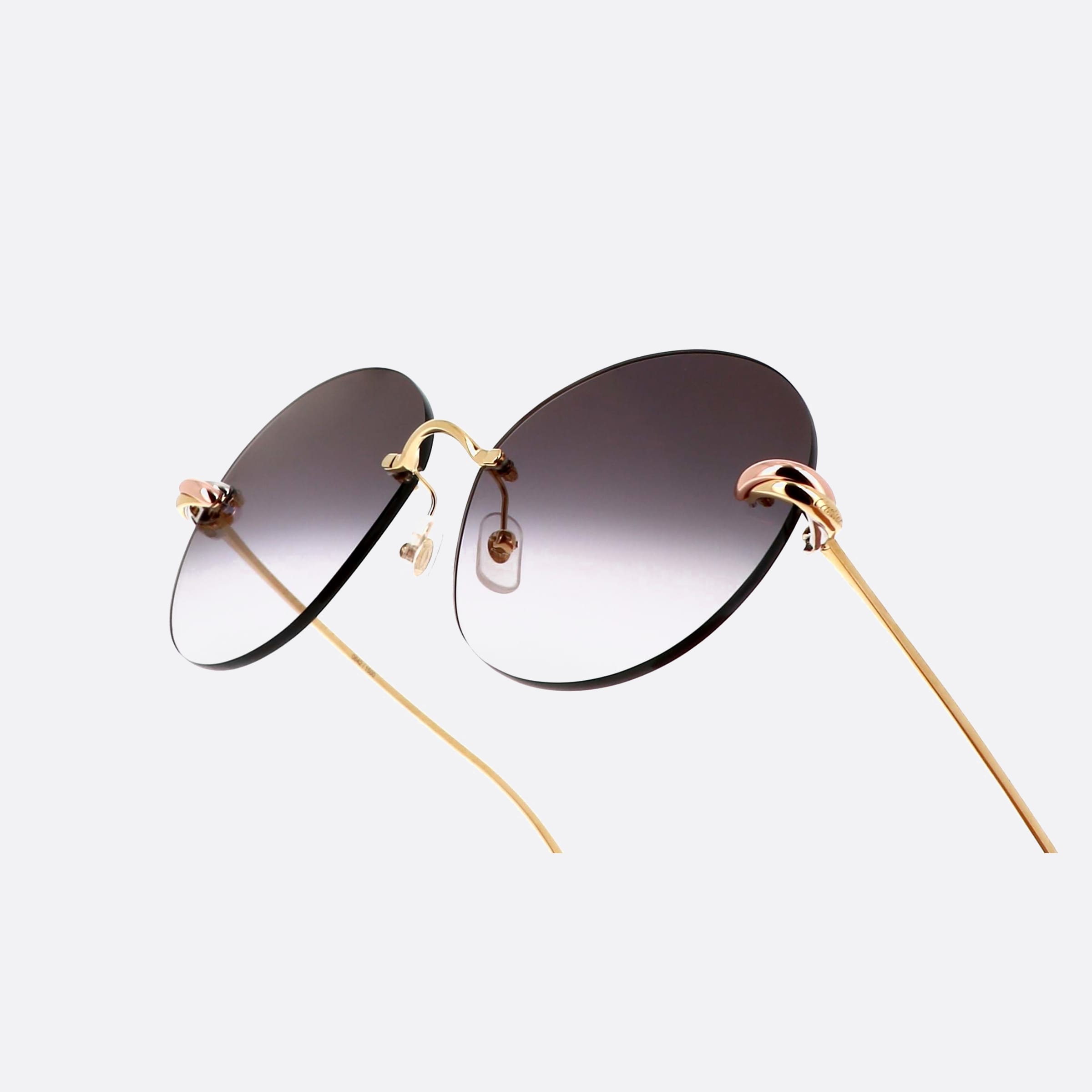 Cartier 60mm Trinity Gold Round Unisex Sunglasses - Lifestyle Shot