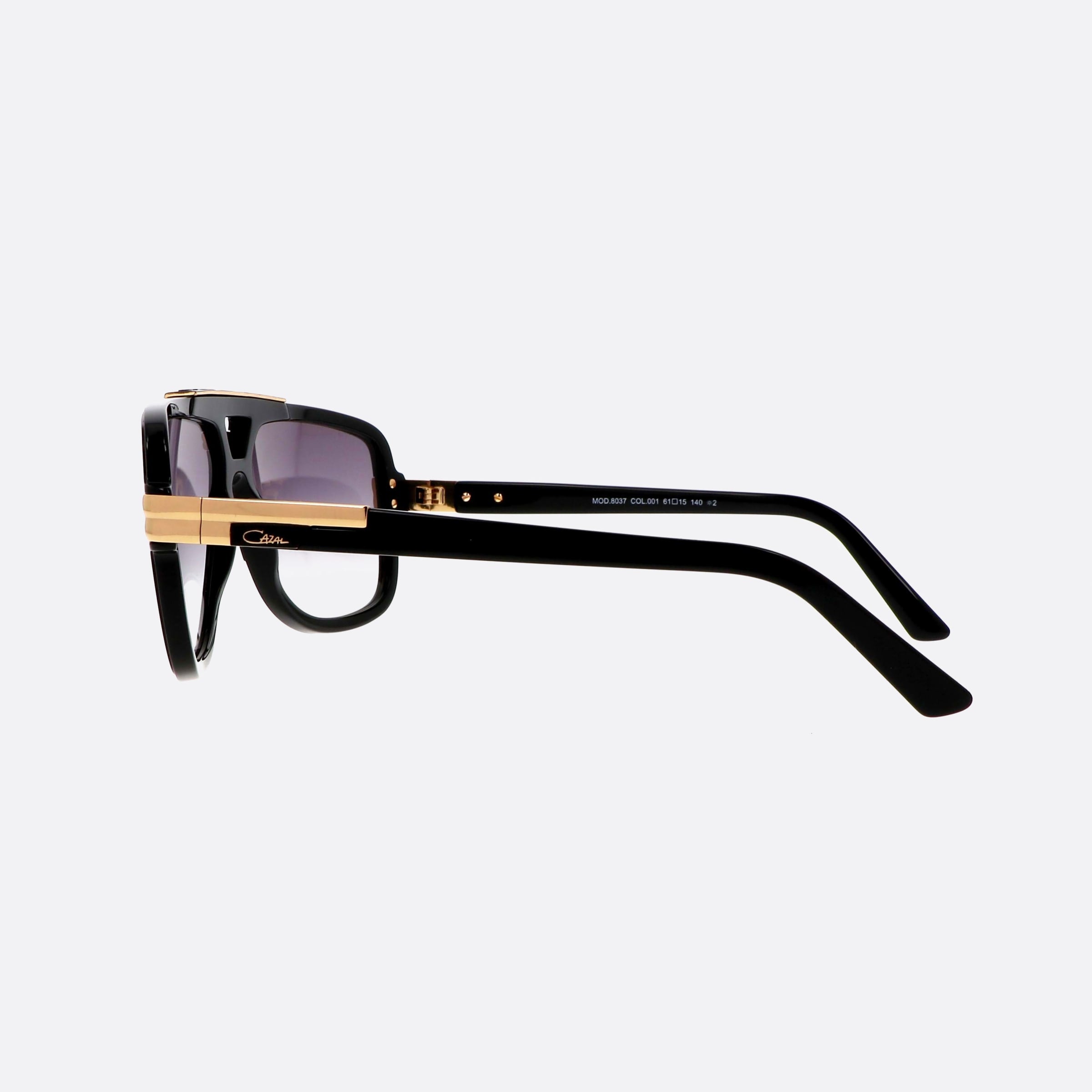 Cazal 61mm Black Pilot Men Sunglasses - Detail View