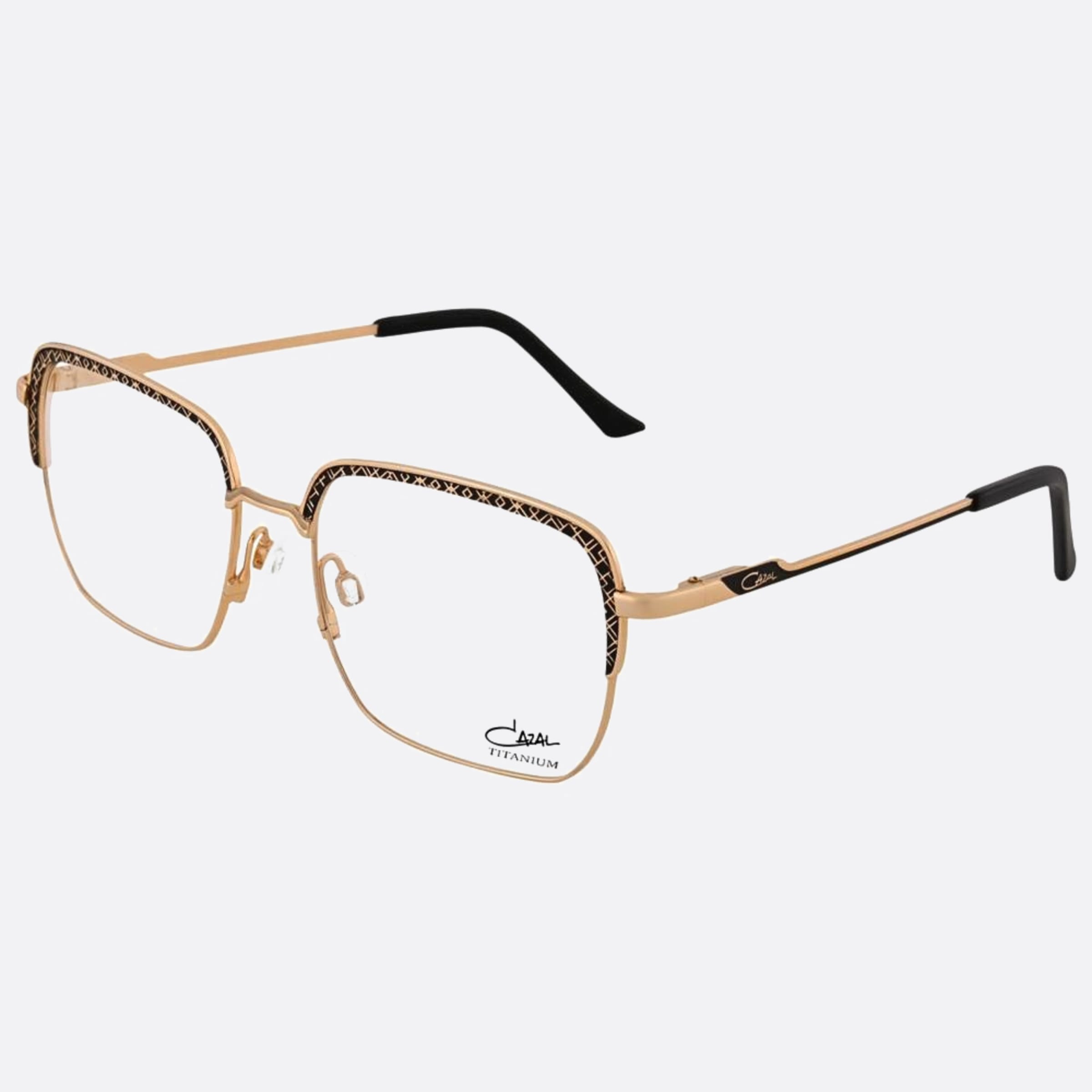 Cazal 54mm Cazal Bgg Gold Squared Unisex Eyeglasses - Side View
