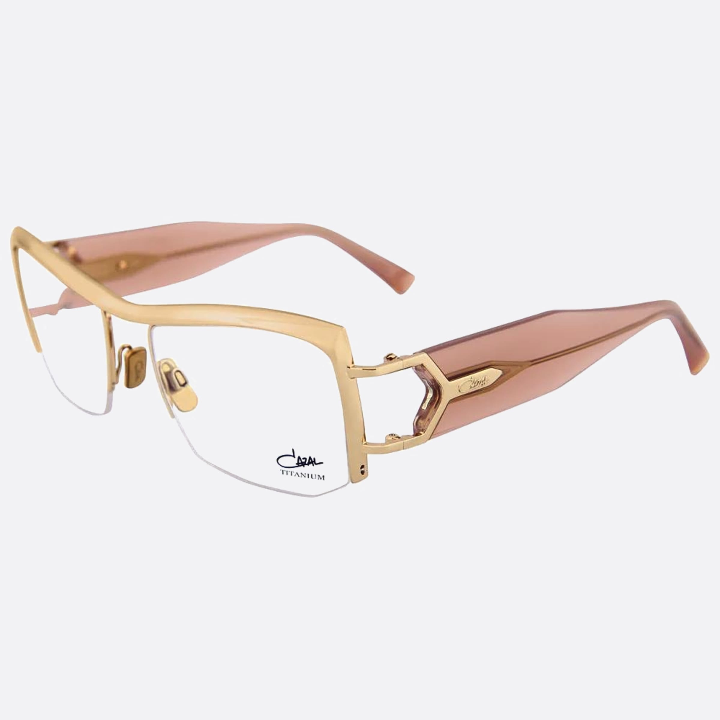 Cazal 55mm Cazal Pink Squared Unisex Eyeglasses - Side View