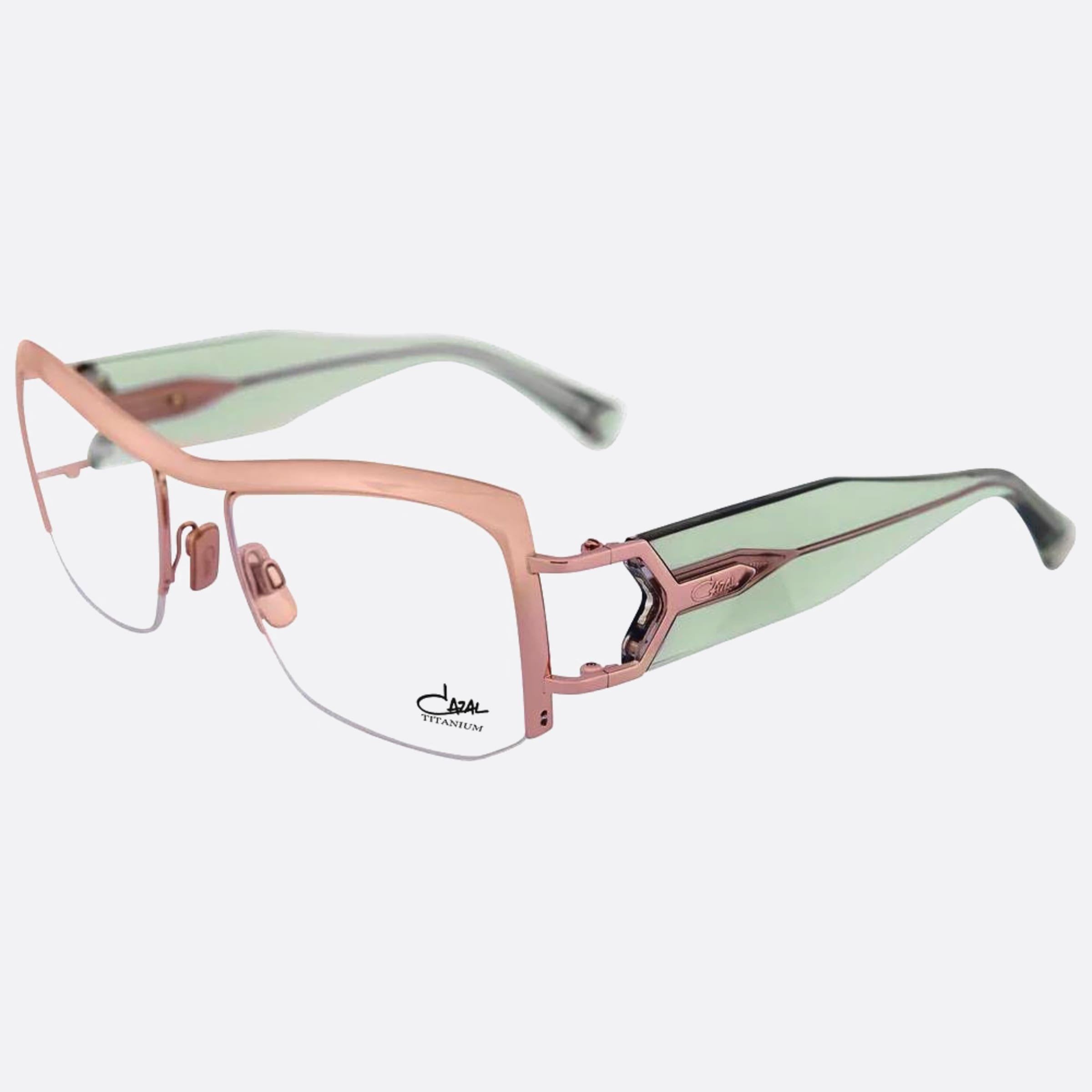 Cazal 55mm Cazal Pwg Pink Squared Unisex Eyeglasses - Side View