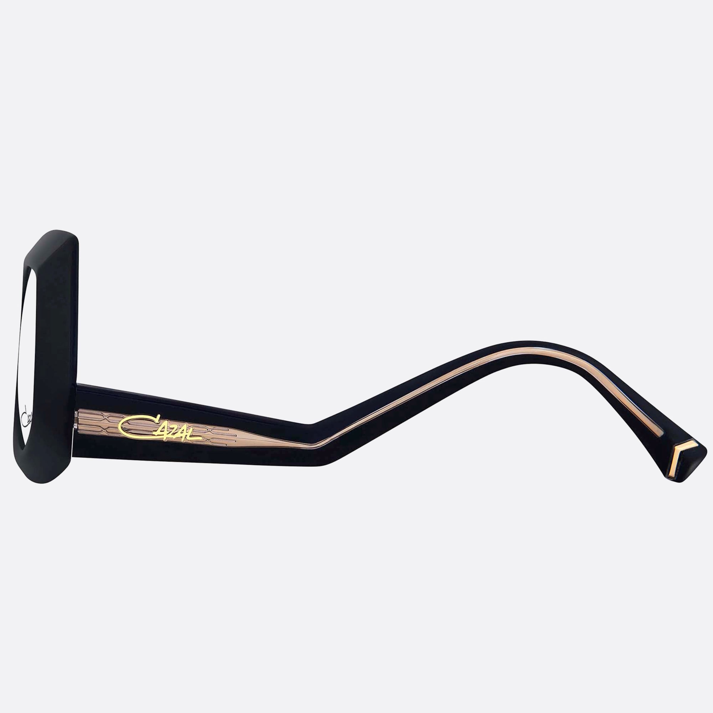 Cazal 56mm Cazal Black Geometric Unisex Eyeglasses - Detail View