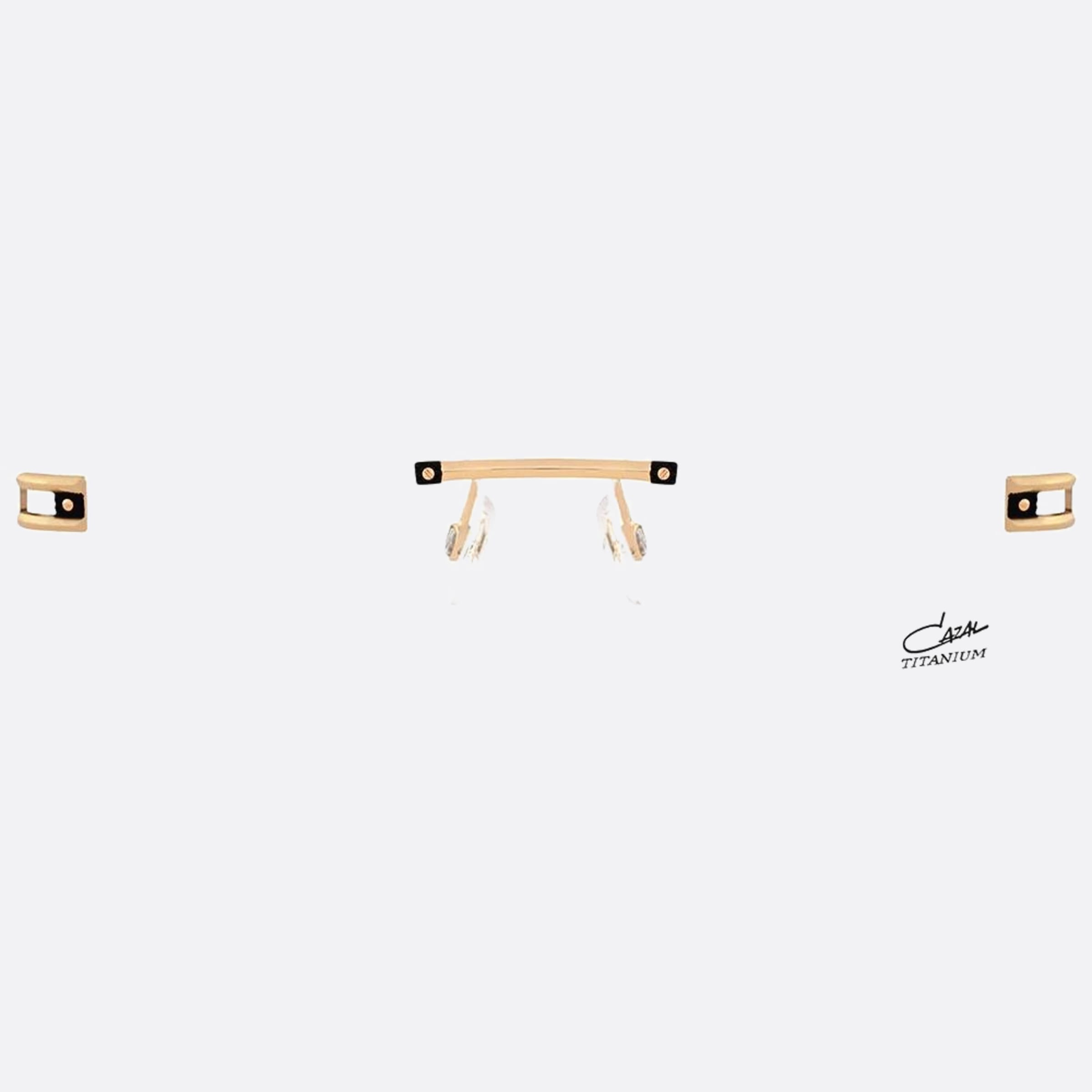 Cazal 58mm Cazal Gold Rectangle Unisex Eyeglasses - Main View