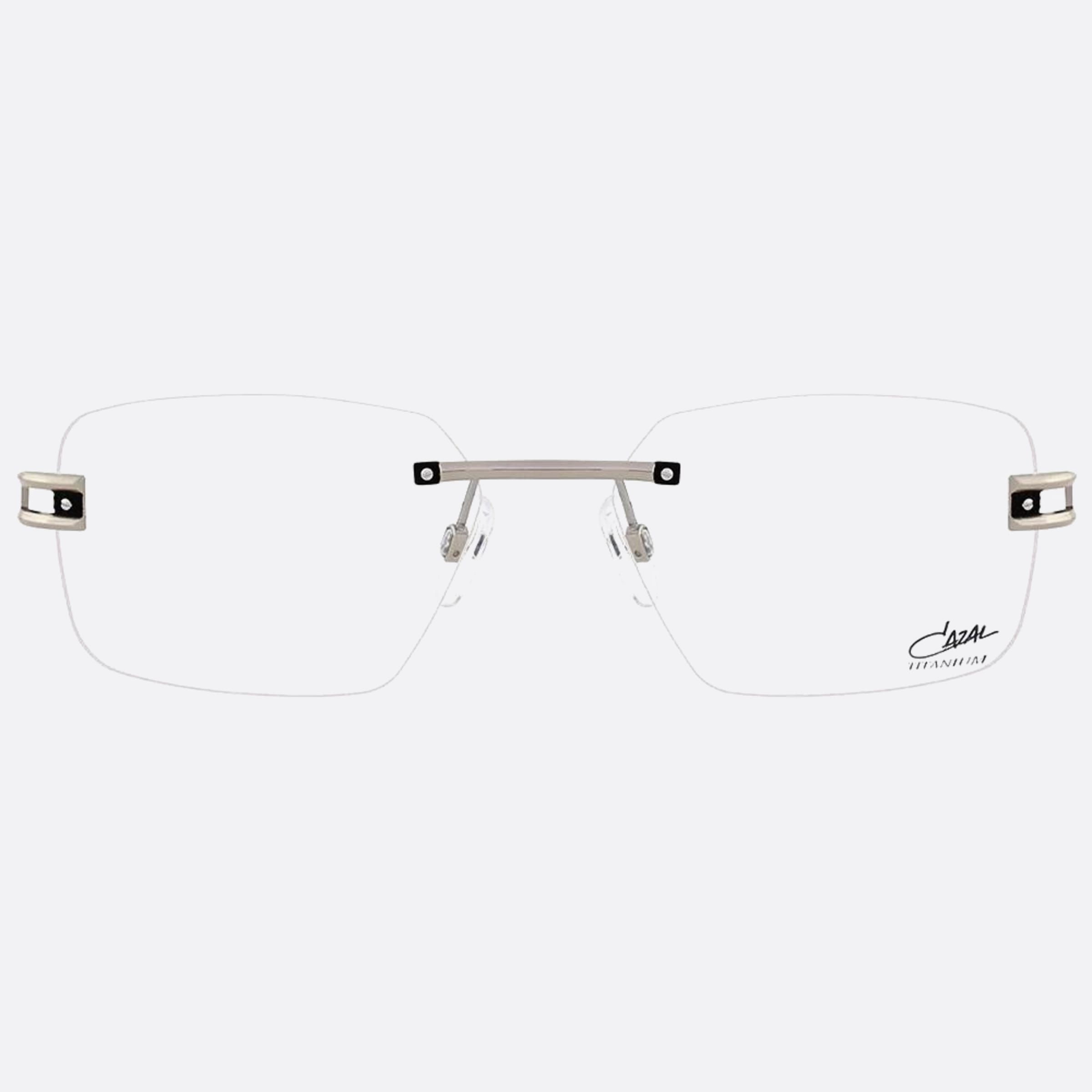 Cazal 58mm Cazal Silver Rectangle Unisex Eyeglasses - Main View
