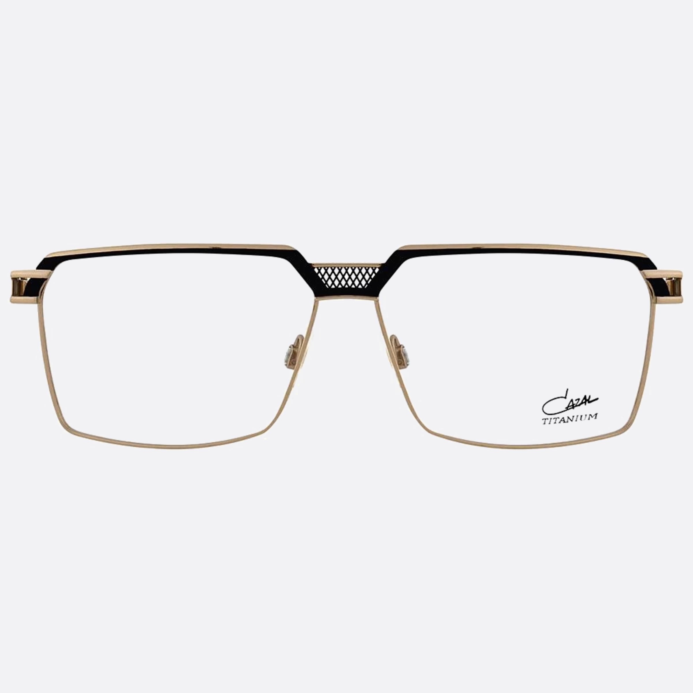 Cazal 61mm Cazal Gold Rectangle Unisex Eyeglasses - Main View