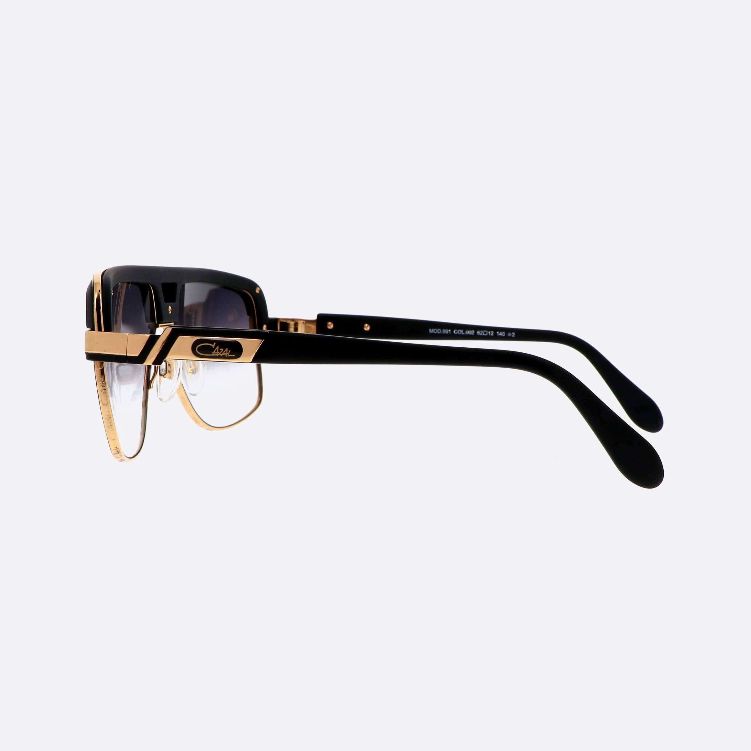 Cazal 62mm Legends Black Pilot Men Sunglasses - Detail View