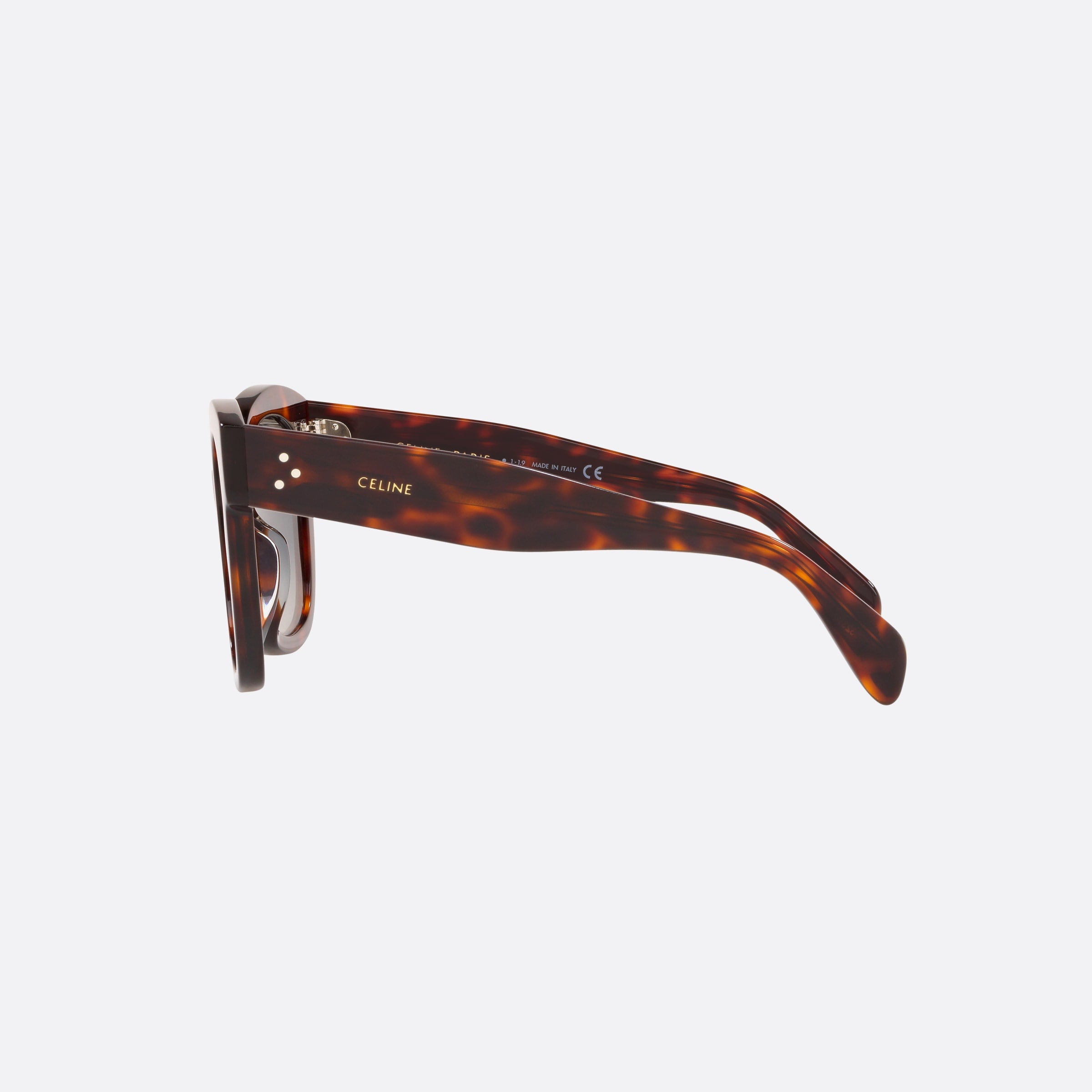 Celine 54mm Cl4002un Tortoise Rectangle Polarized Women Sunglasses - Detail View