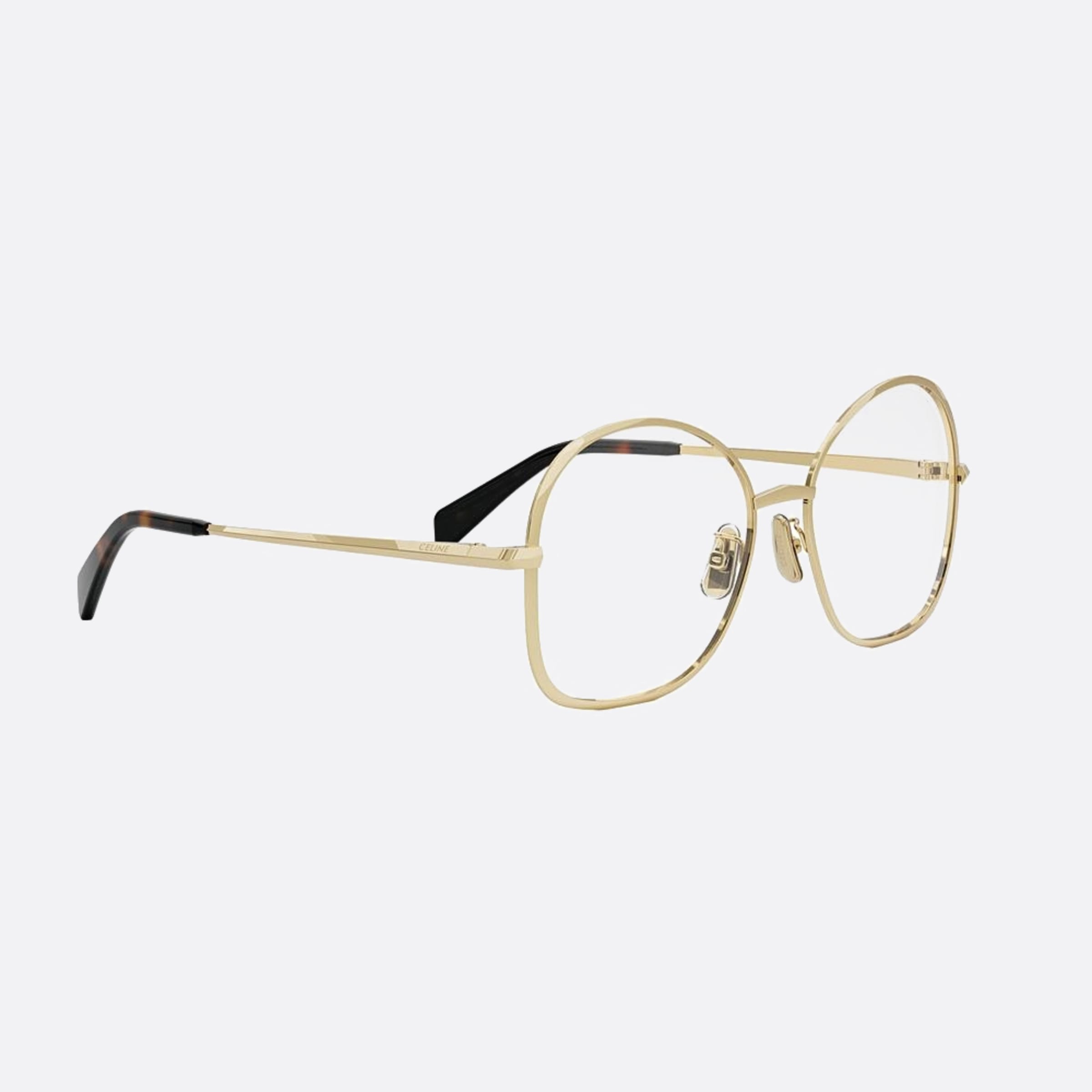 Celine 56mm Metal Gold Geometric Women Eyeglasses - Additional Angle