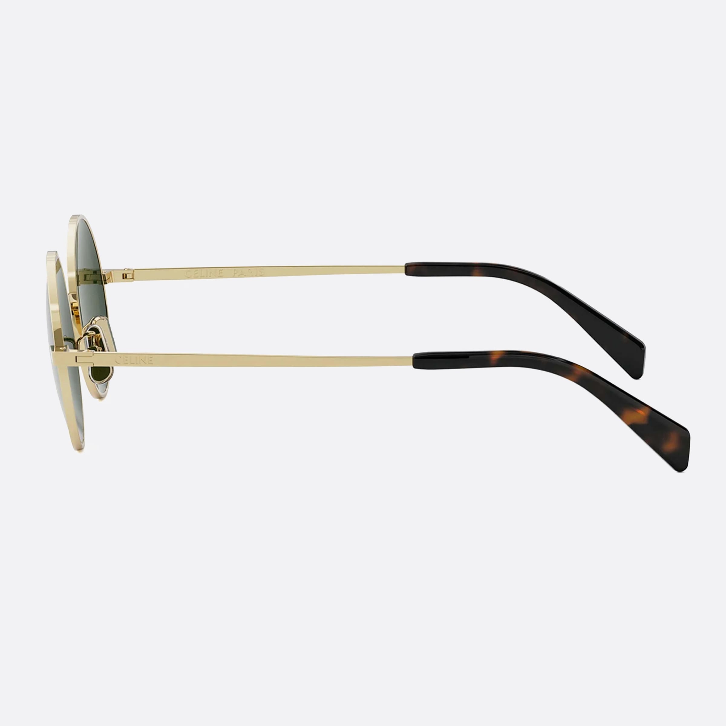 Celine 47mm Metal Cl40306u 30n Gold Round Men Sunglasses - Detail View