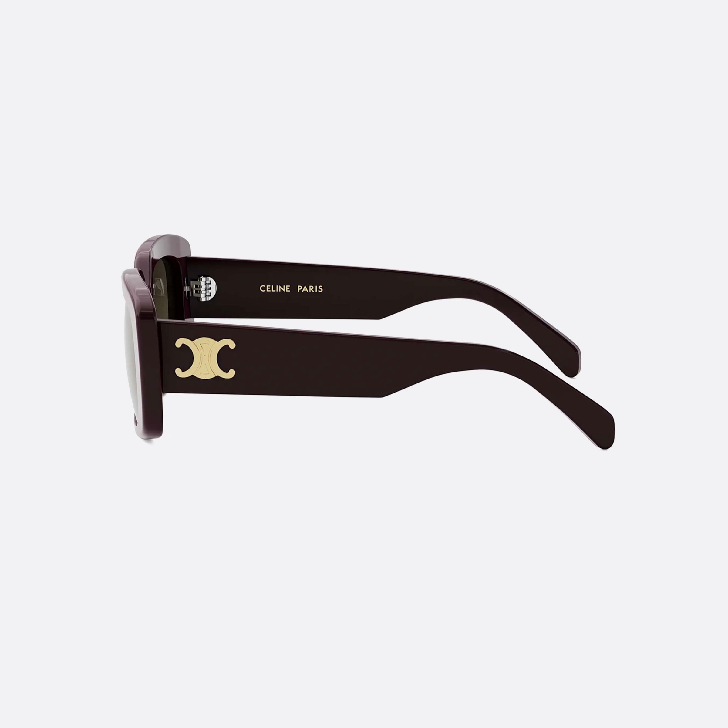 Celine 55mm Triomphe Cl40216u 69e Violet Rectangle Women Sunglasses - Detail View