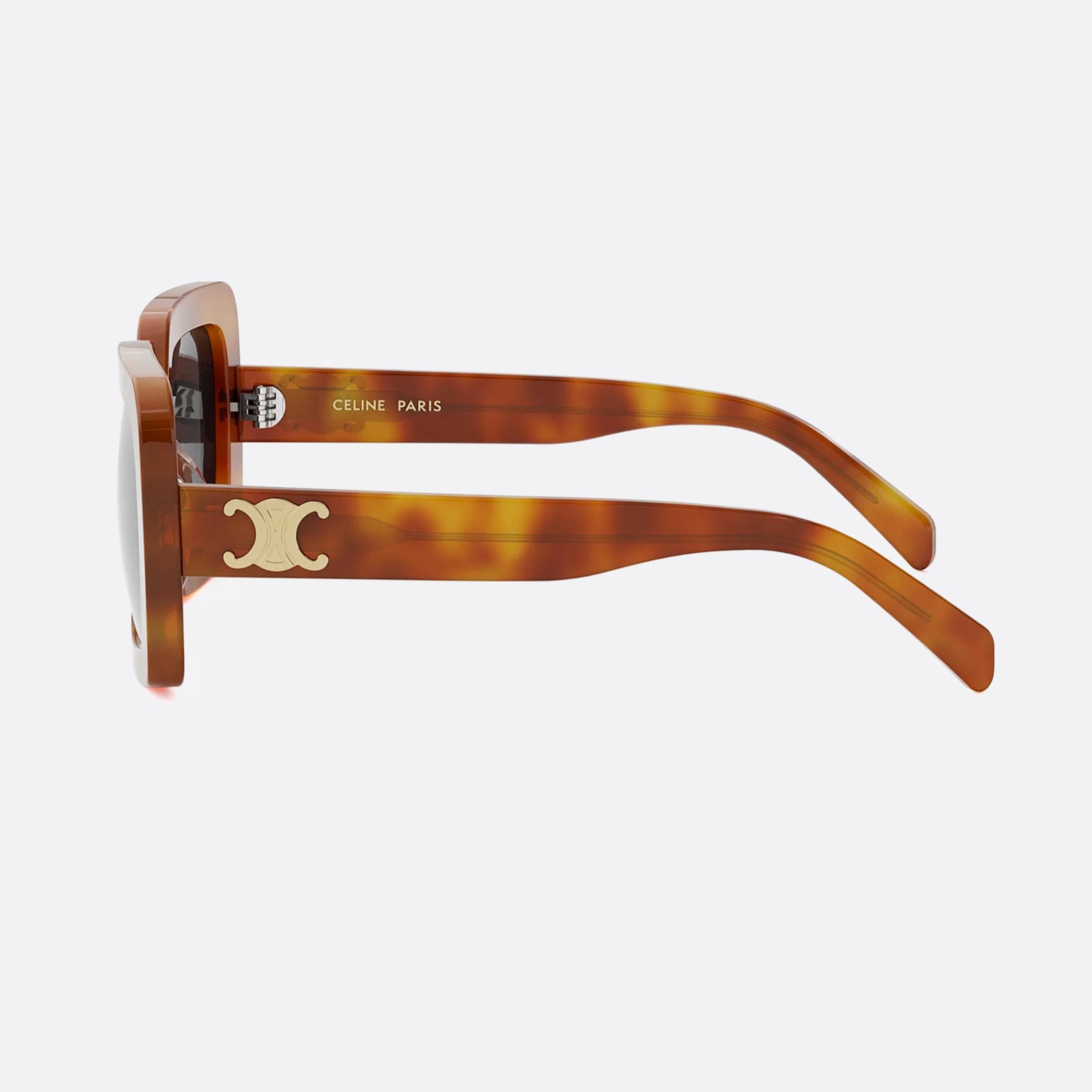 Celine 56mm Triomphe Cl40304u 53a Havana Squared Women Sunglasses - Detail View