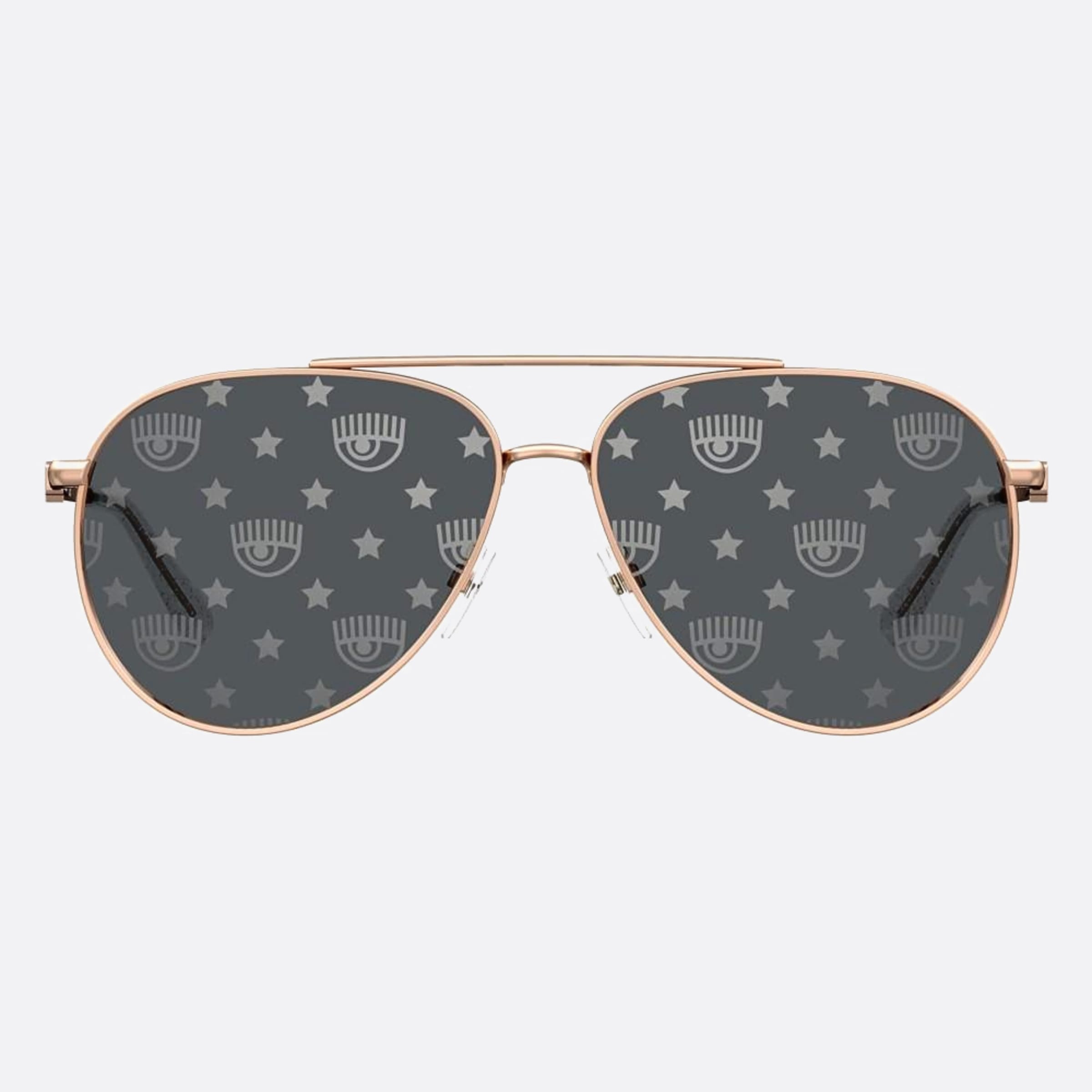 Chiara 59mm Ferragni Loj Gold Pilot Women Sunglasses - Main View