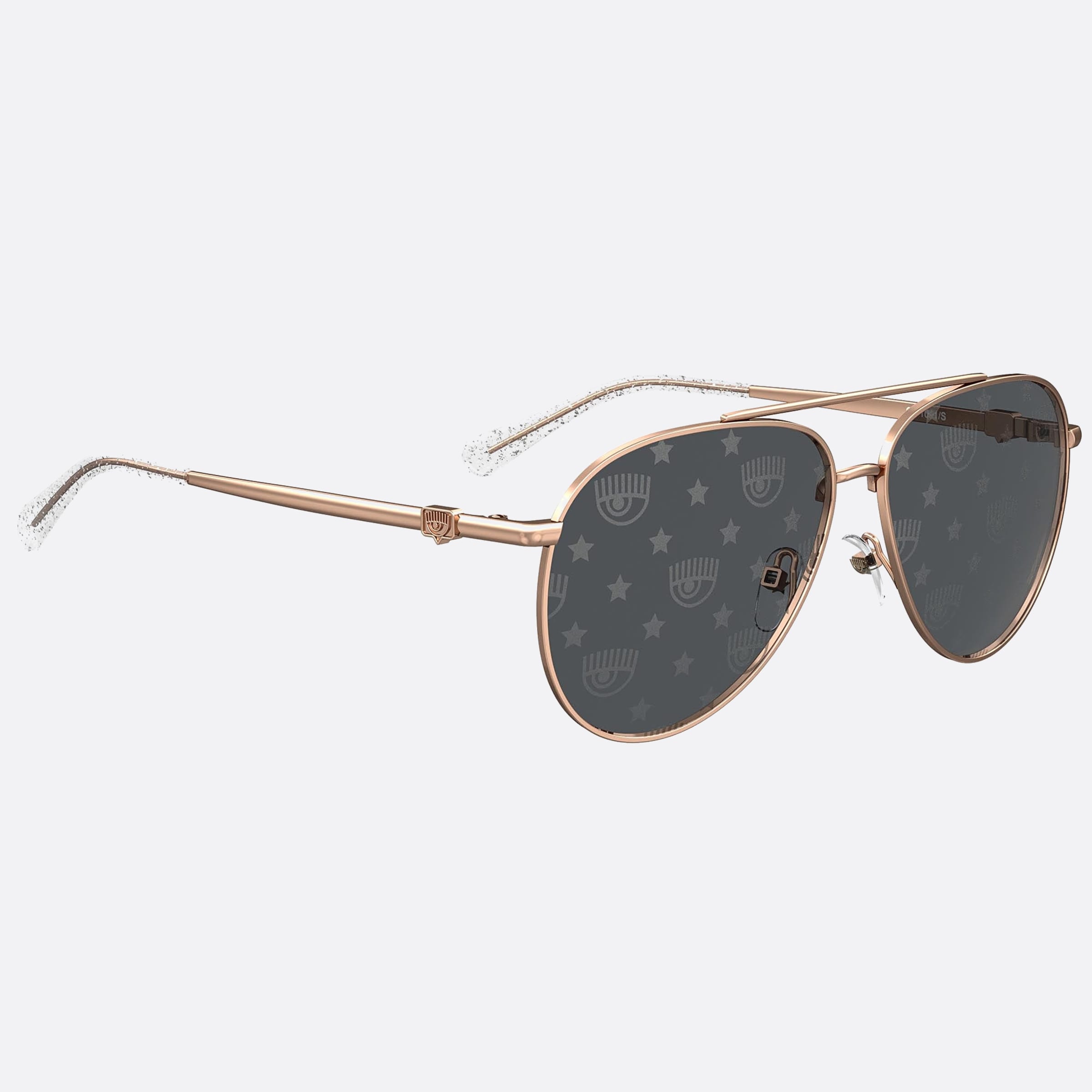 Chiara 59mm Ferragni Loj Gold Pilot Women Sunglasses - Detail View