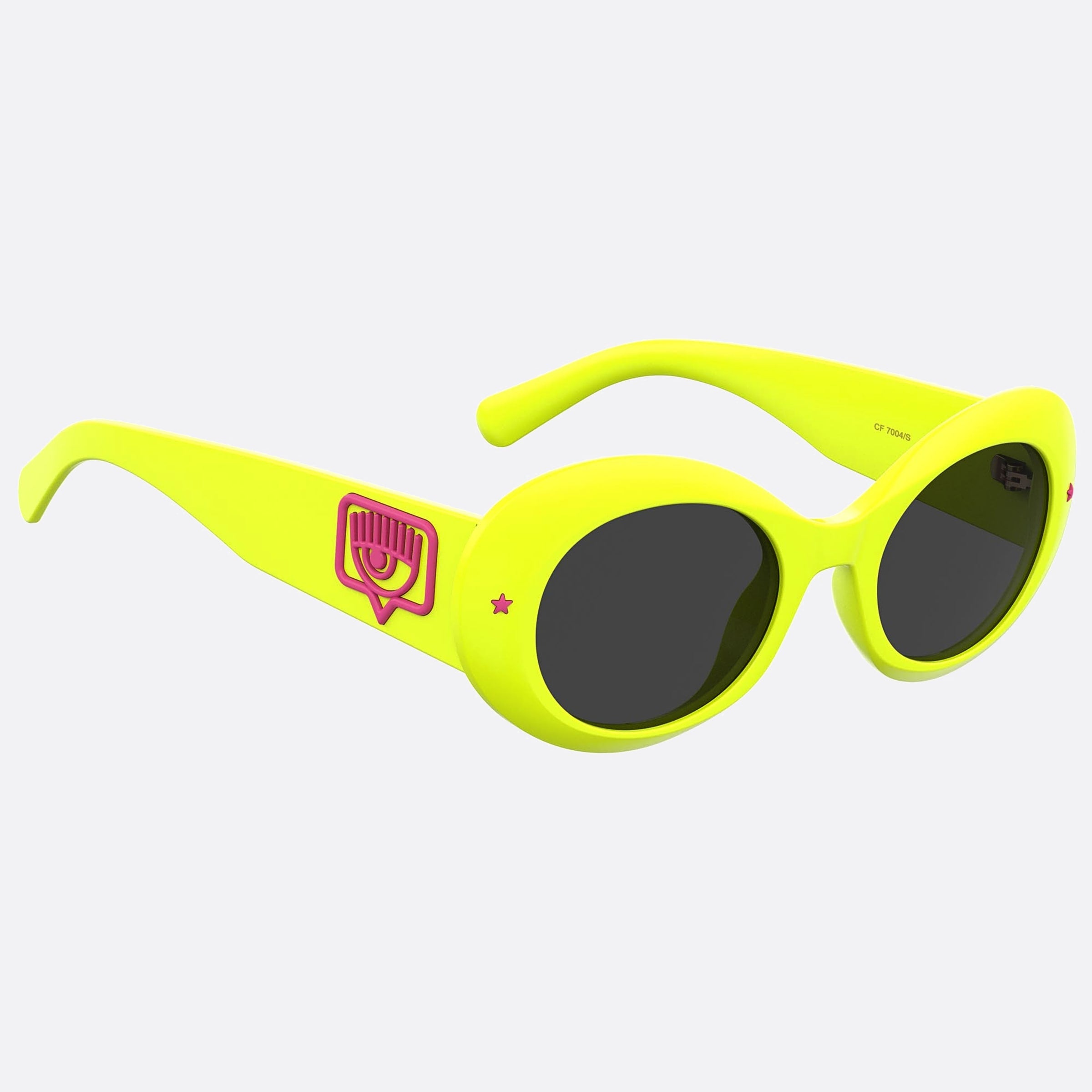Chiara 50mm Ferragni 40g Yellow Round Women Sunglasses - Detail View