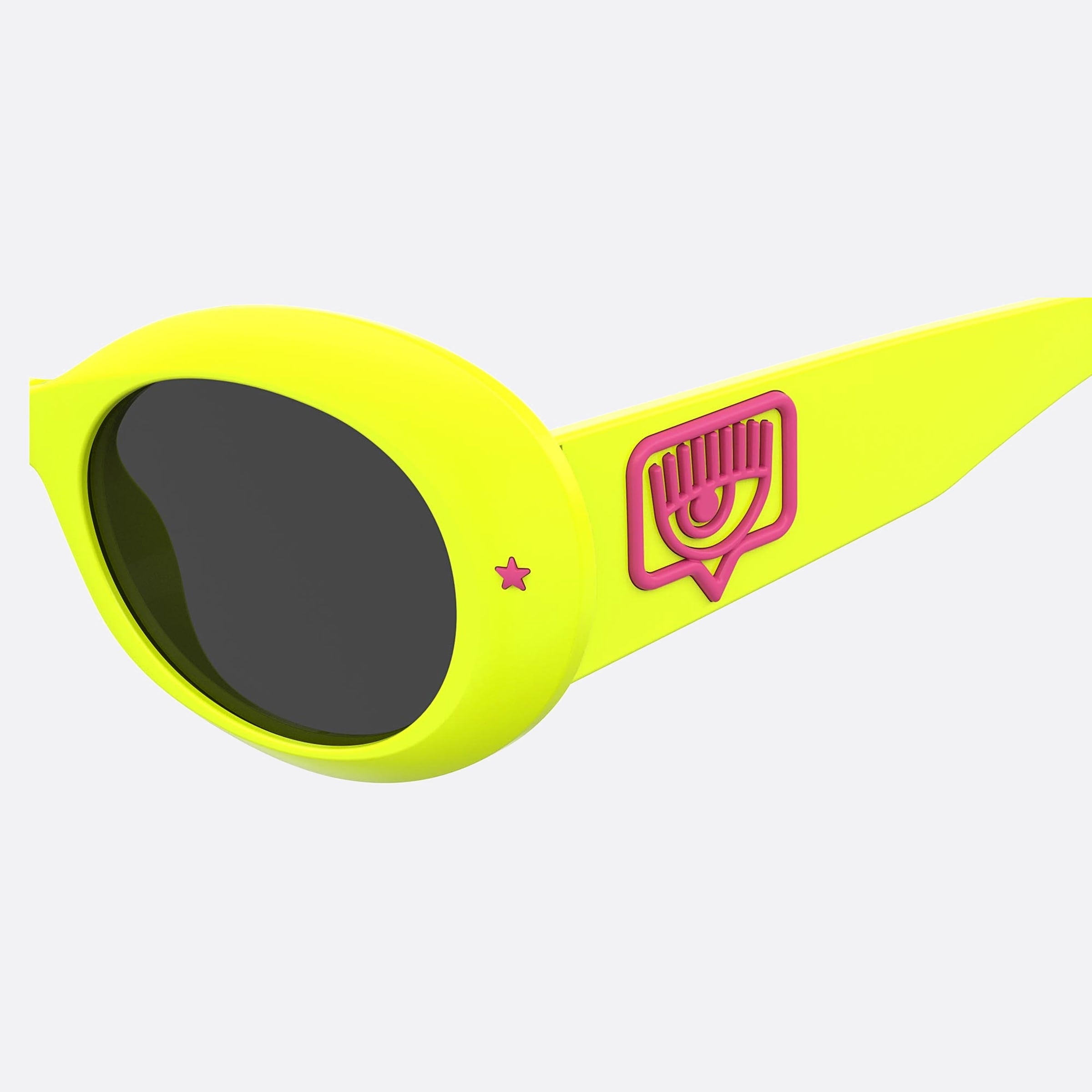 Chiara 50mm Ferragni 40g Yellow Round Women Sunglasses - Lifestyle Shot