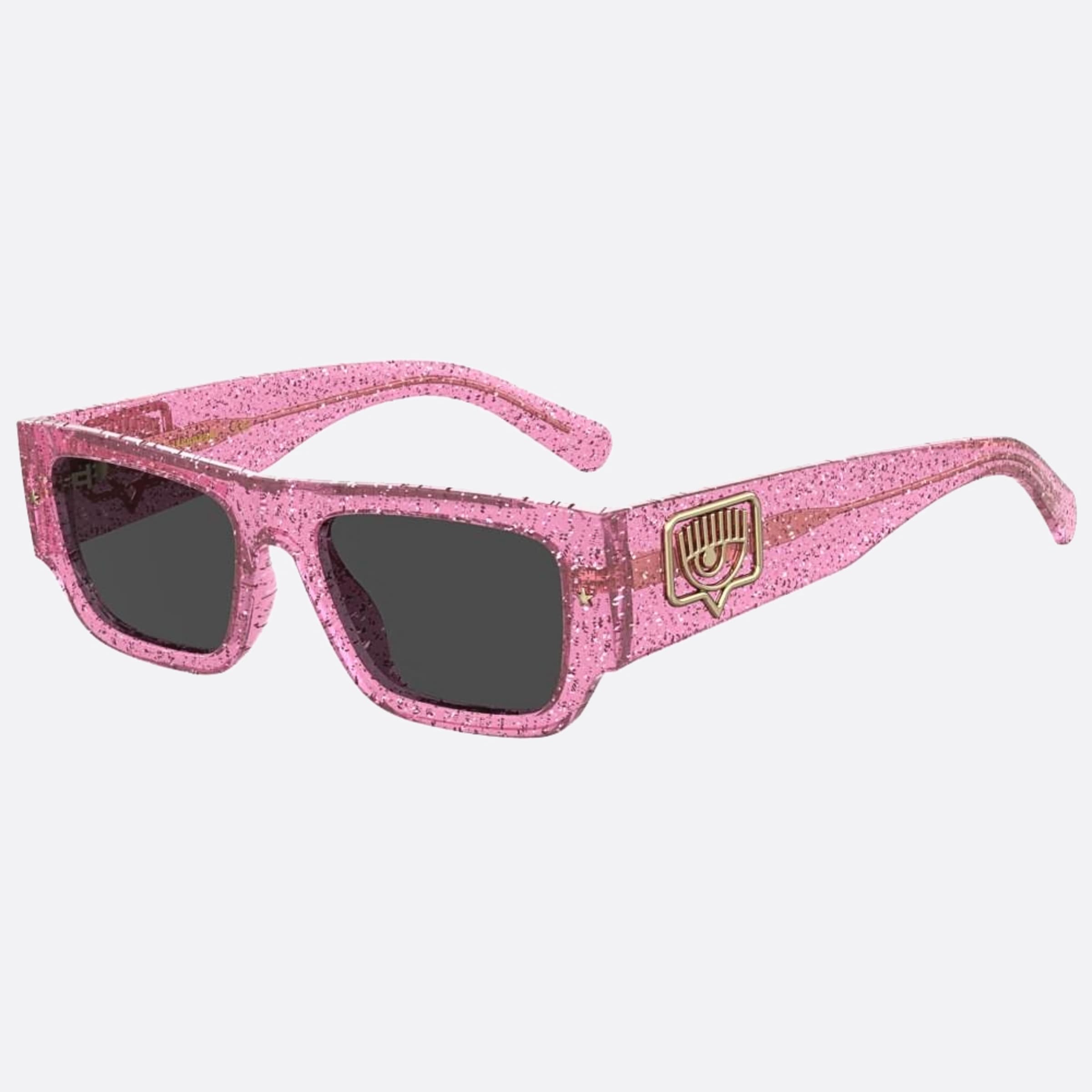 Chiara 53mm Ferragni Qr0 Pink Geometric Women Sunglasses - Side View