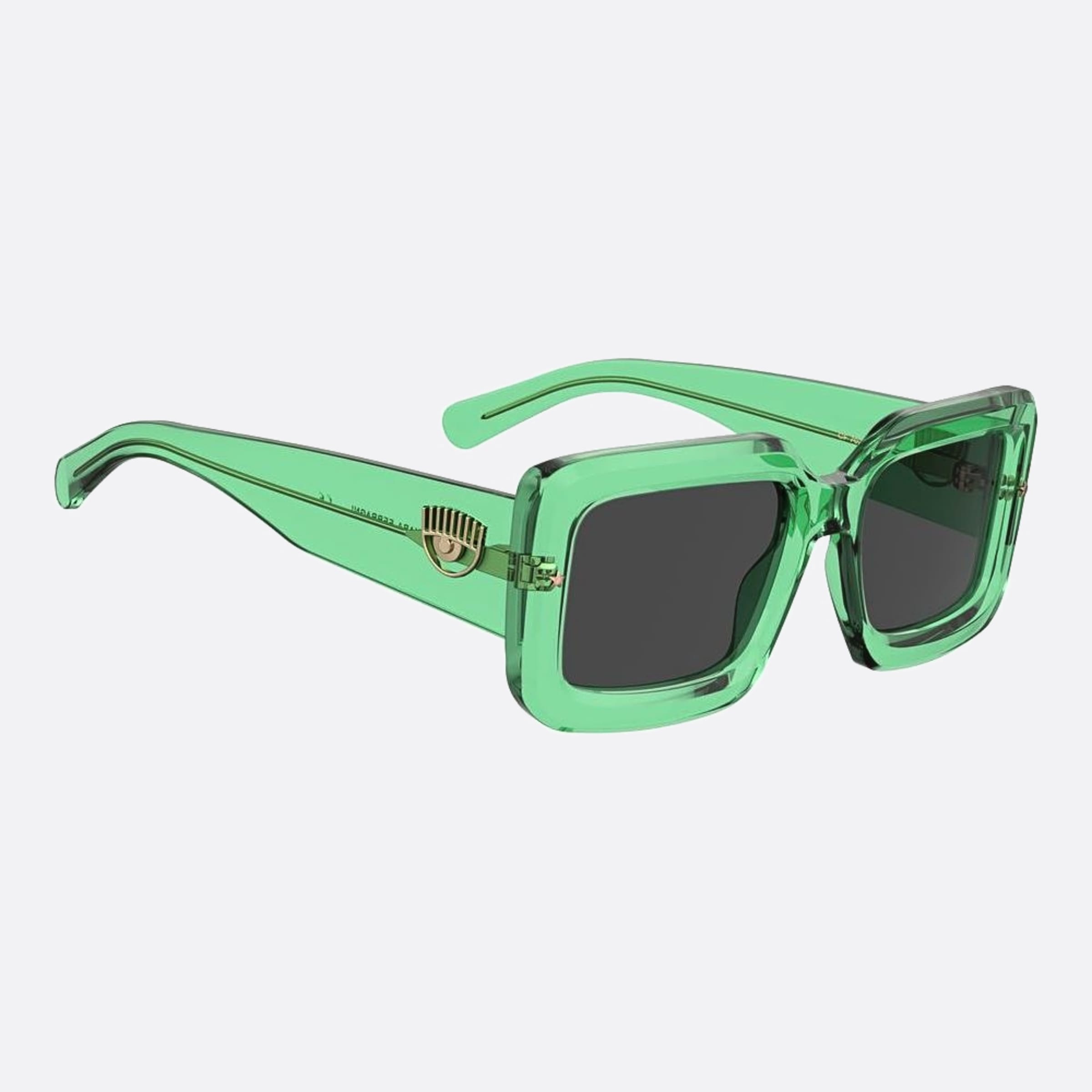 Chiara 53mm Ferragni 1ed Green Squared Women Sunglasses - Detail View