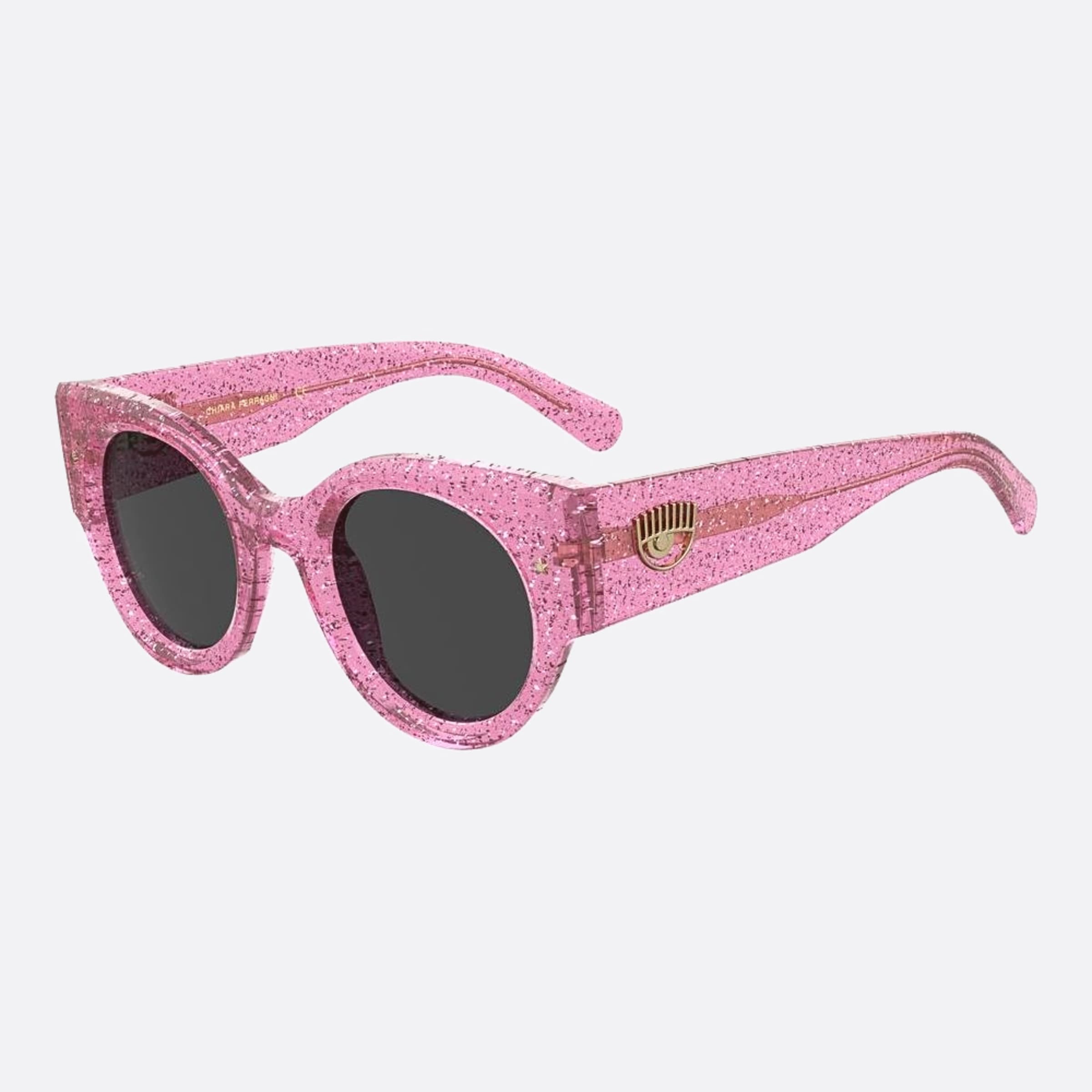 Chiara 47mm Ferragni W66 Pink Squared Women Sunglasses - Side View