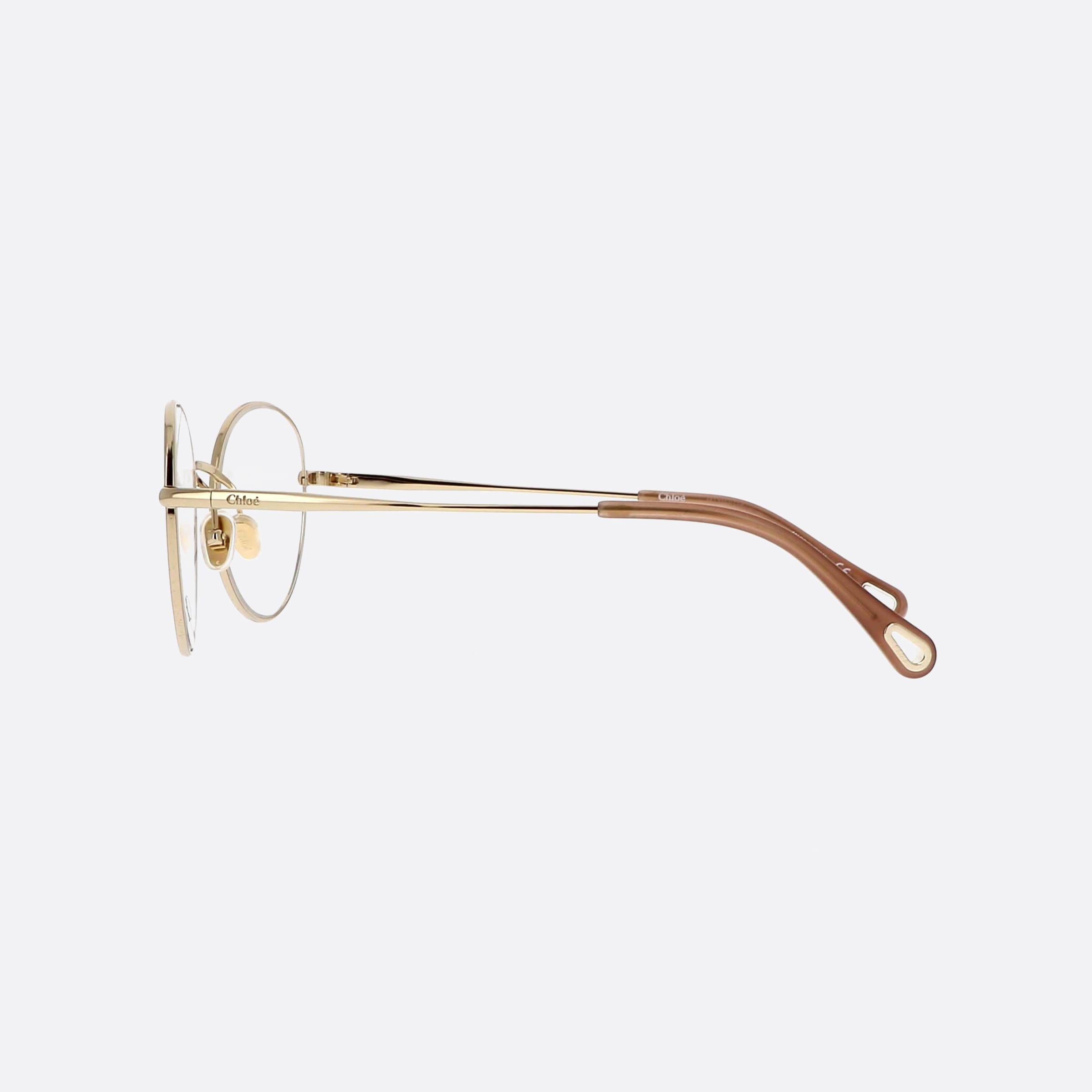 Chlo 52mm Gold Round Women Eyeglasses - Detail View