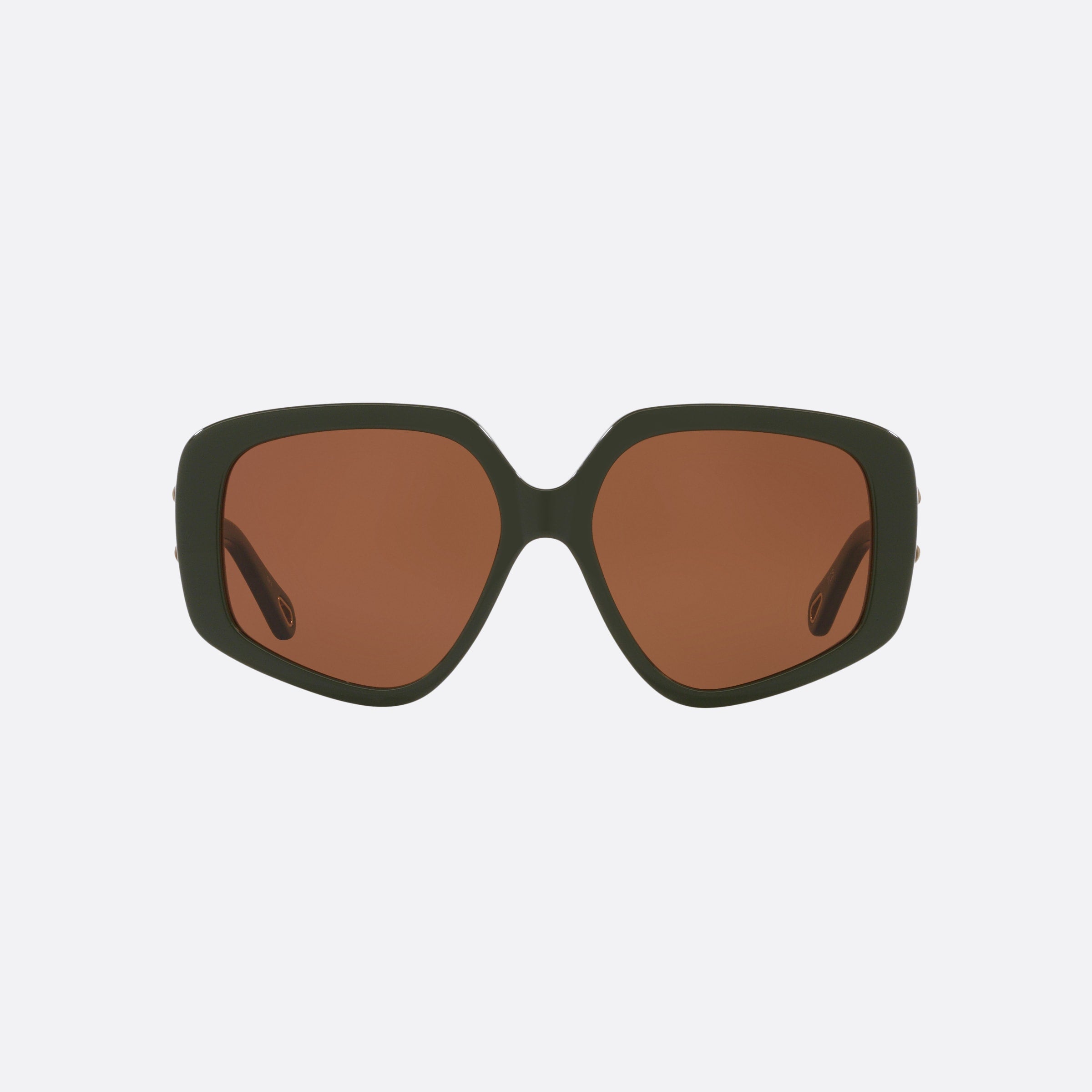 Chlo 58mm Green Square Women Sunglasses - Side View
