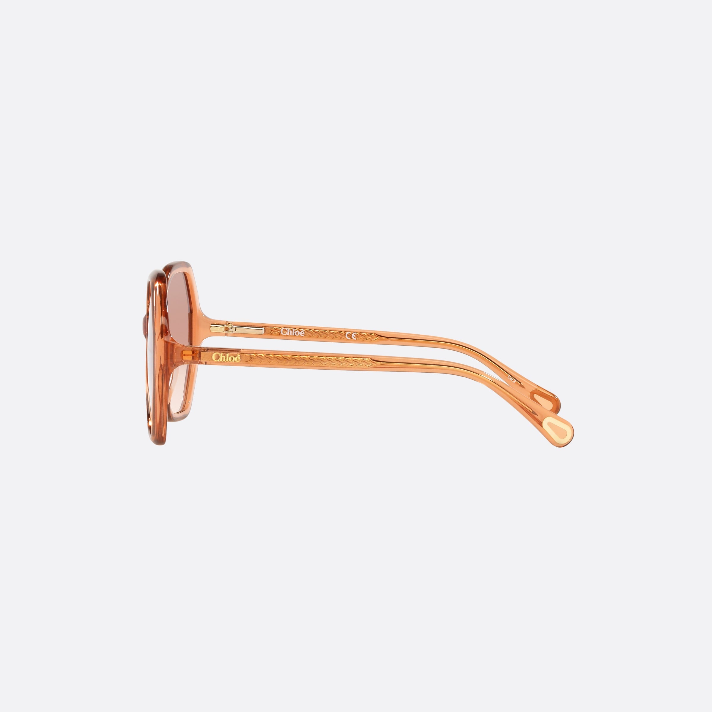 Chloe 51mm Orange Rectangle Women Sunglasses - Detail View