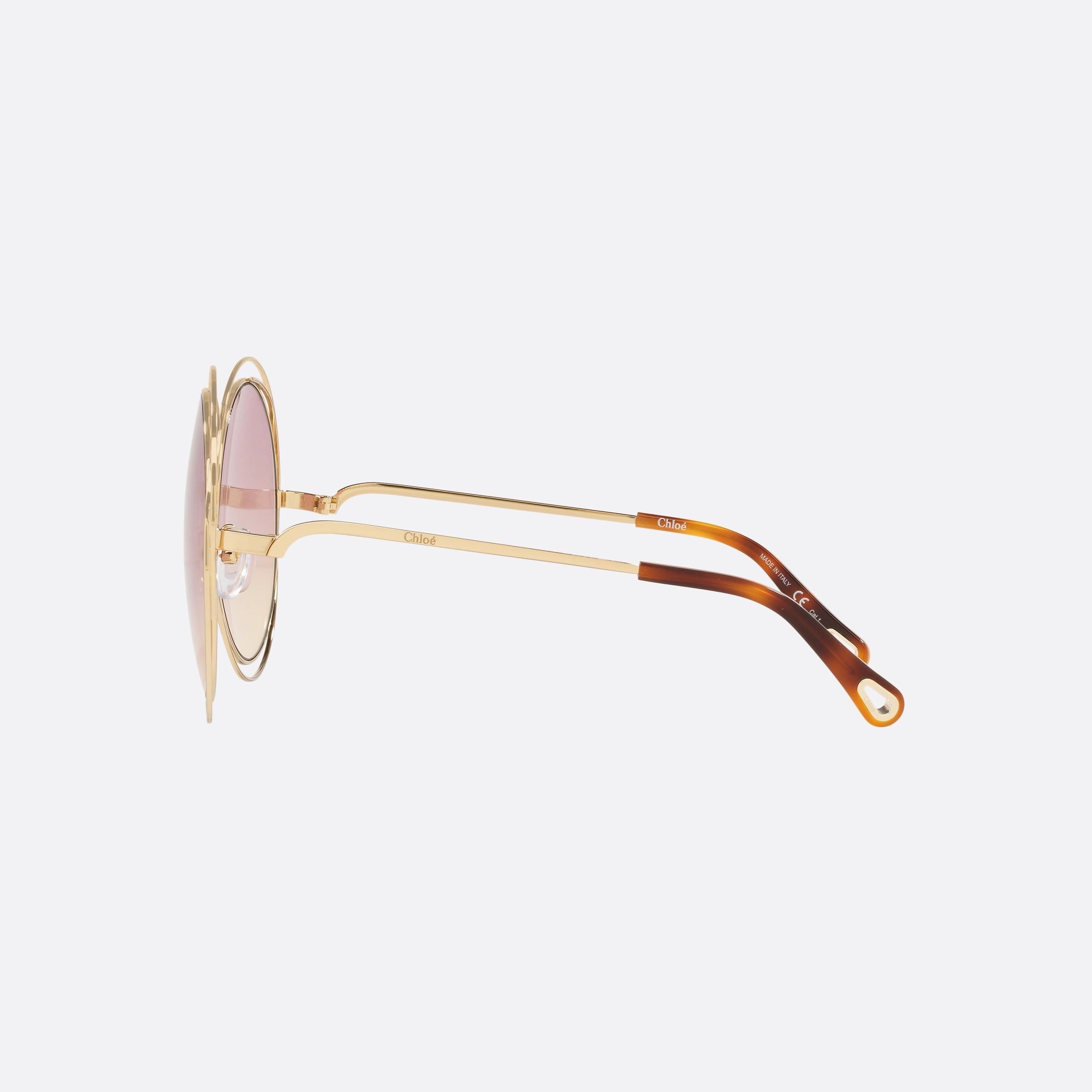 Chloe 62mm Black Round Women Sunglasses - Detail View