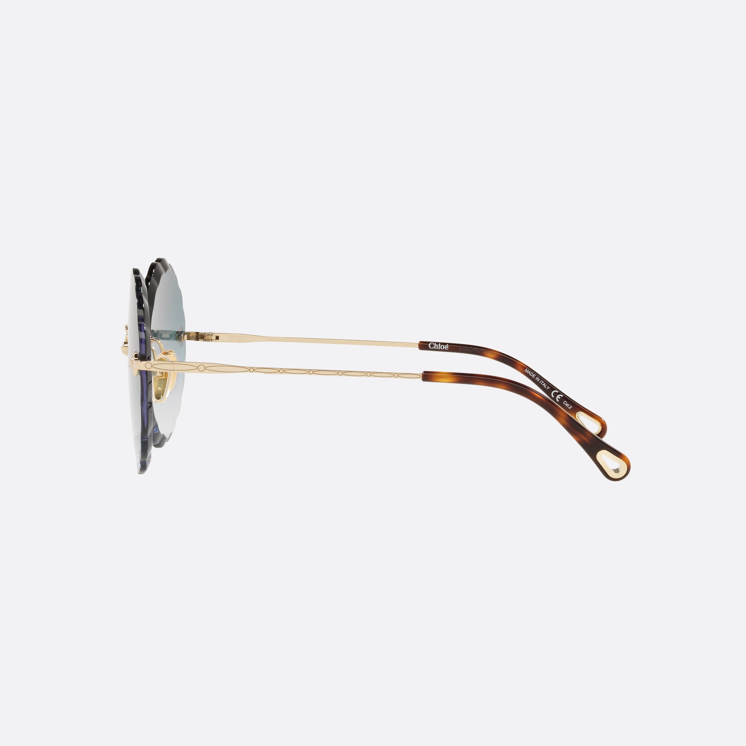 Chloe 60mm Brown Round Women Sunglasses - Detail View