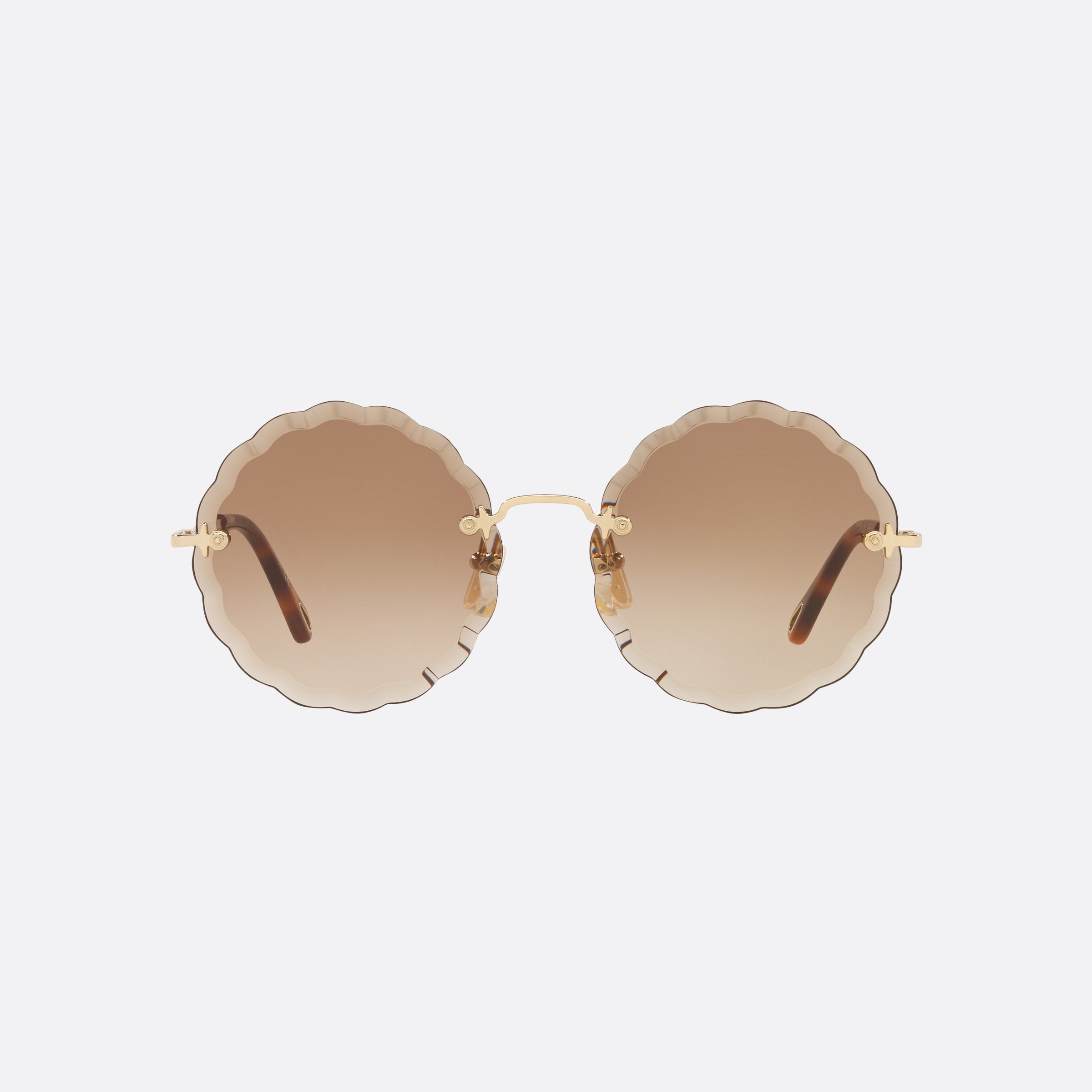 Chloe 53mm Brown Round Women Sunglasses - Side View