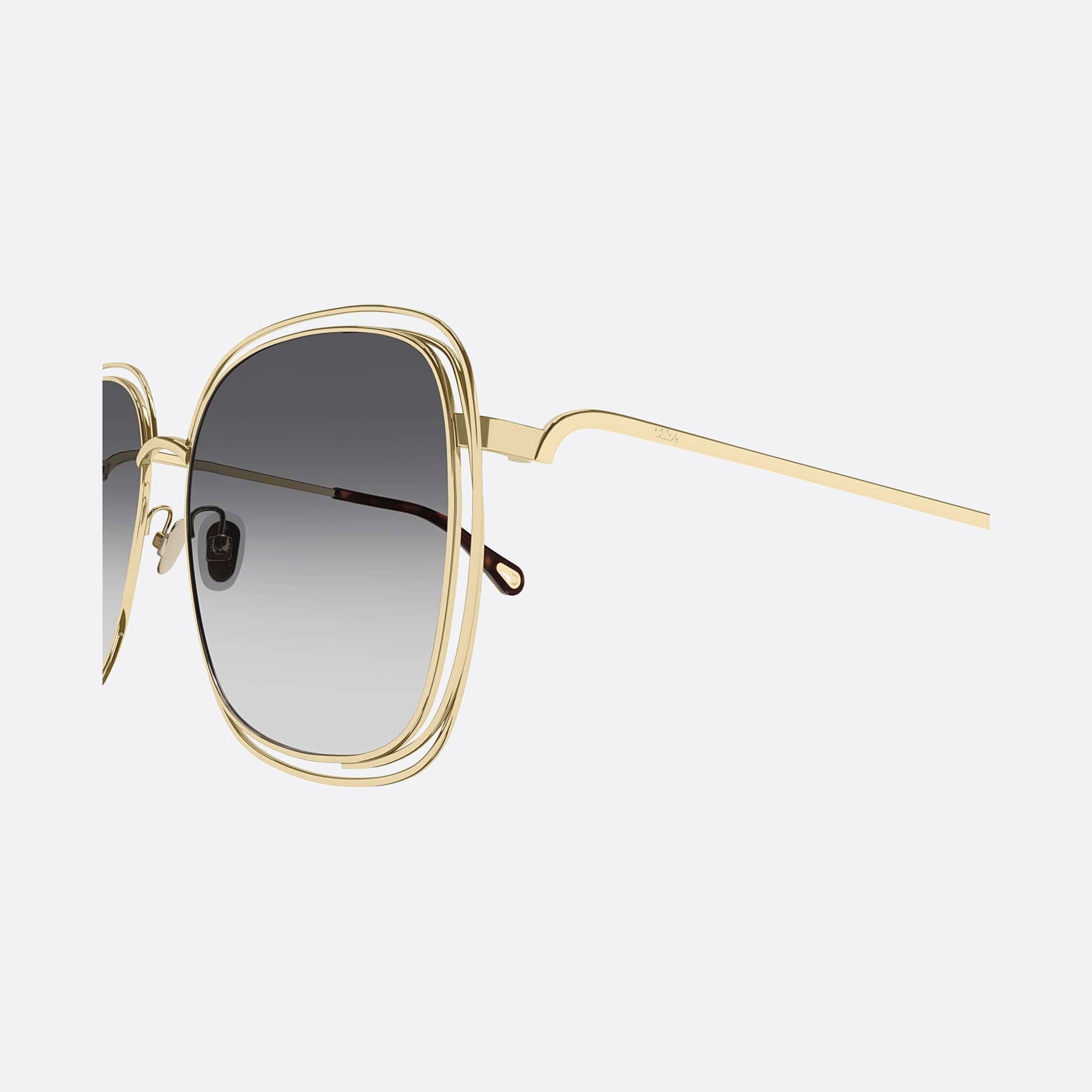Chloe 58mm Ch0077sk Bgt Gold Geometric Women Sunglasses - Detail View