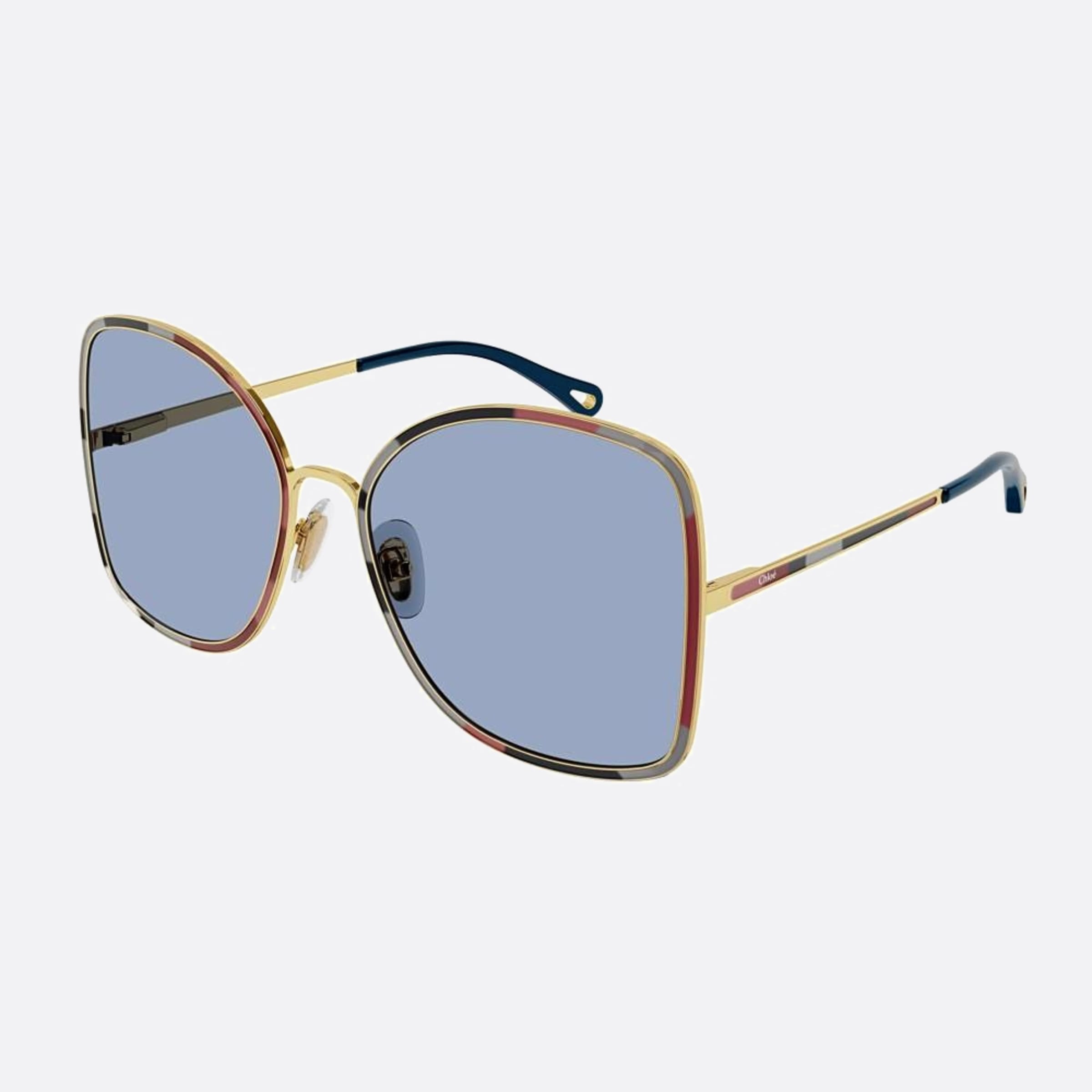 Chloe 60mm Gbn Gold Geometric Women Sunglasses - Side View