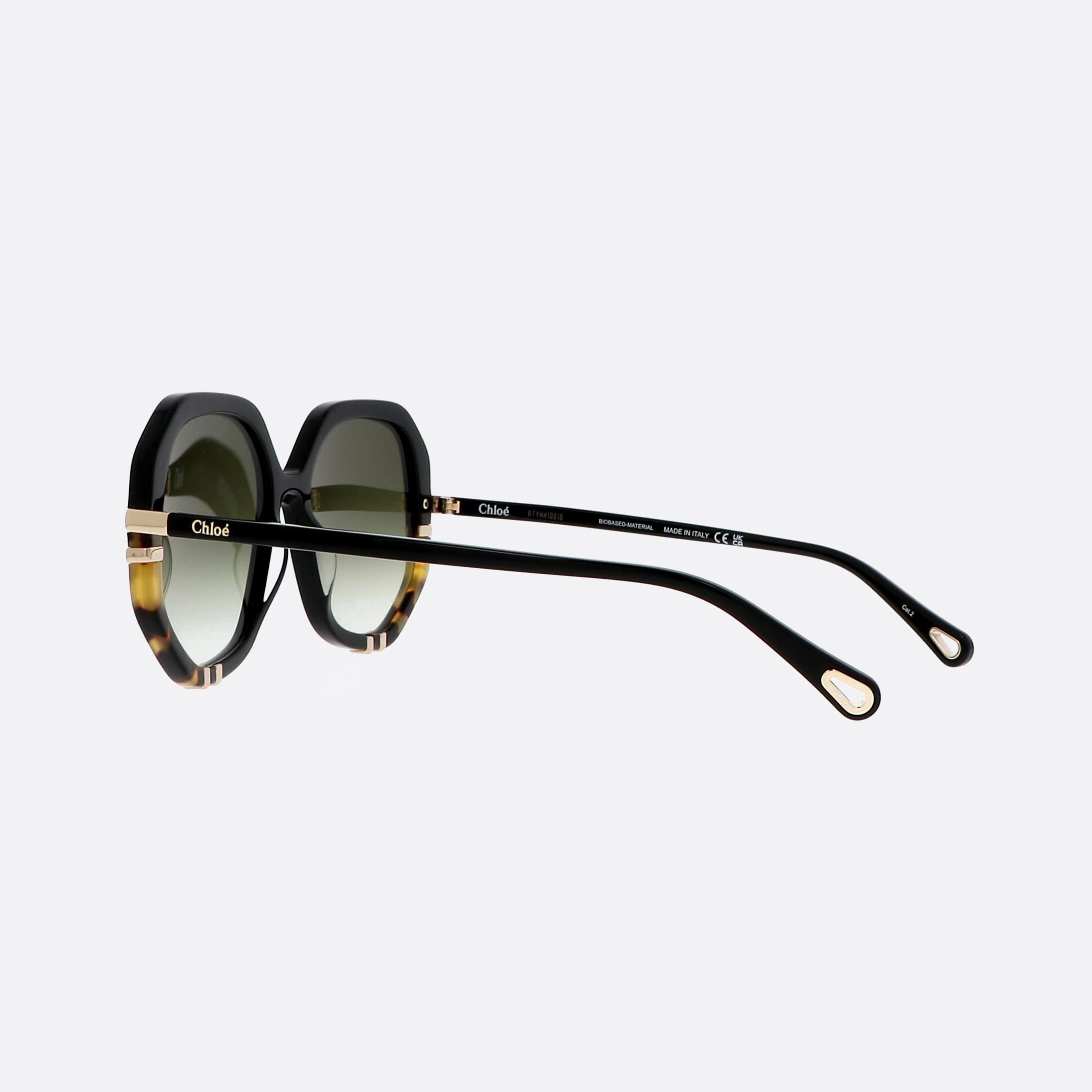 Chloe 55mm Black Oversize Women Sunglasses - Detail View