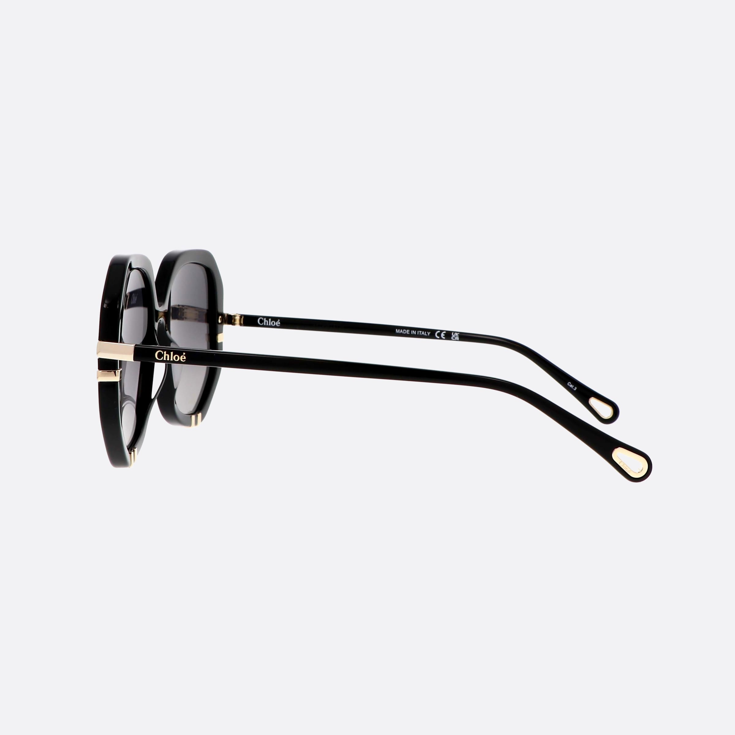 Chloe 55mm Black Oversize Women Sunglasses - Detail View