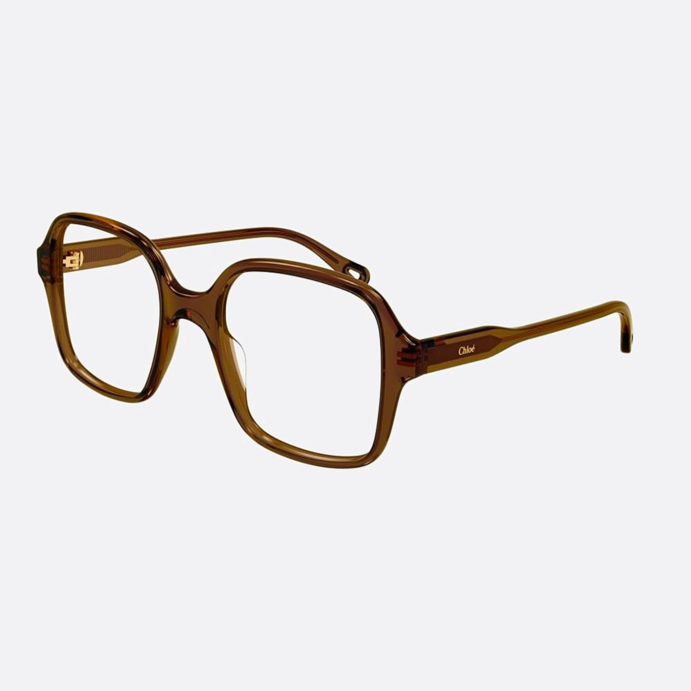 Chloe 53mm Brown Geometric Women Eyeglasses - Side View