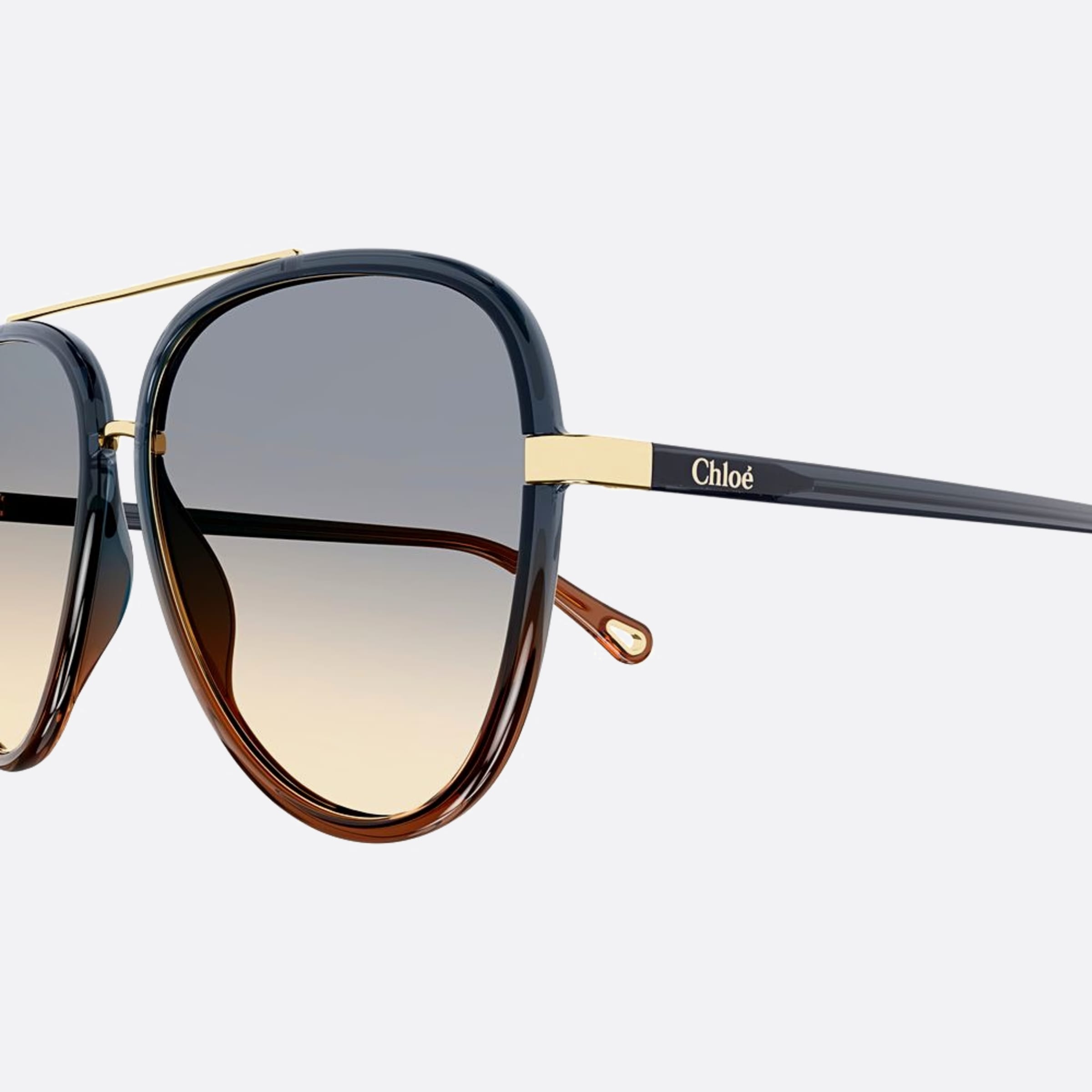 Chloe 58mm Drt Grey Pilot Women Sunglasses - Detail View