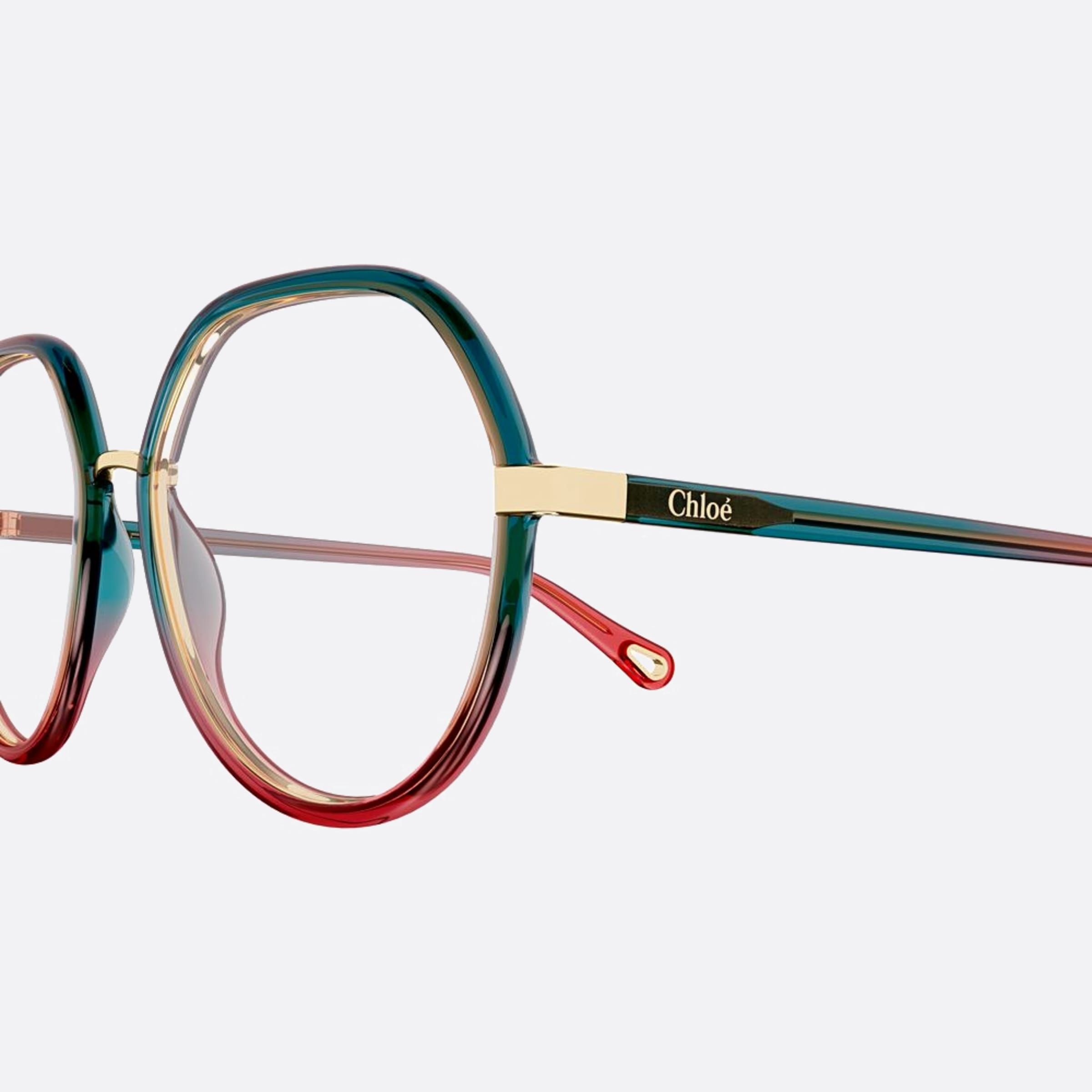 Chloe 54mm Red Oversize Women Eyeglasses - Detail View