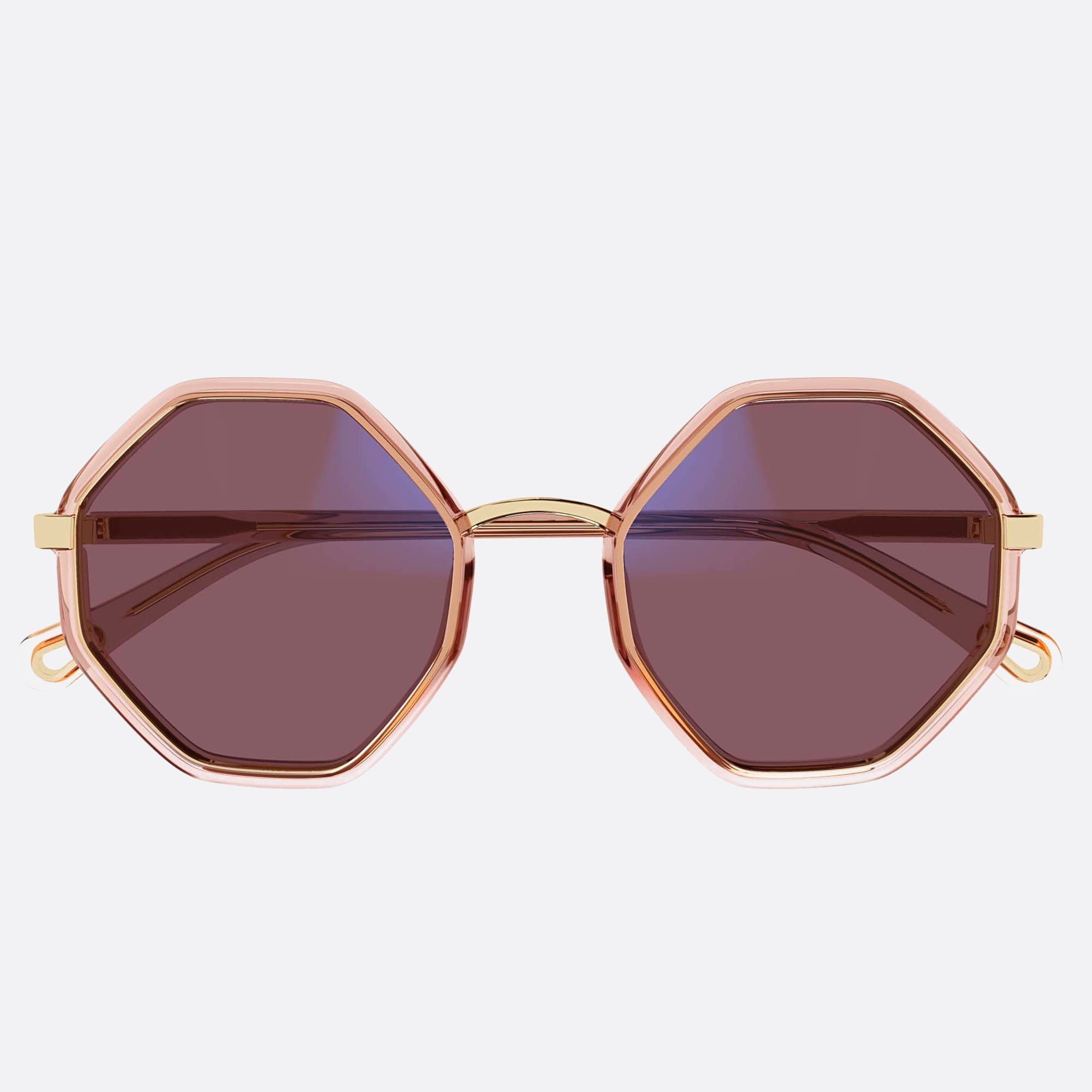 Chloe 53mm Women's Orange Geometric Photochromic Sunglasses - Detail View