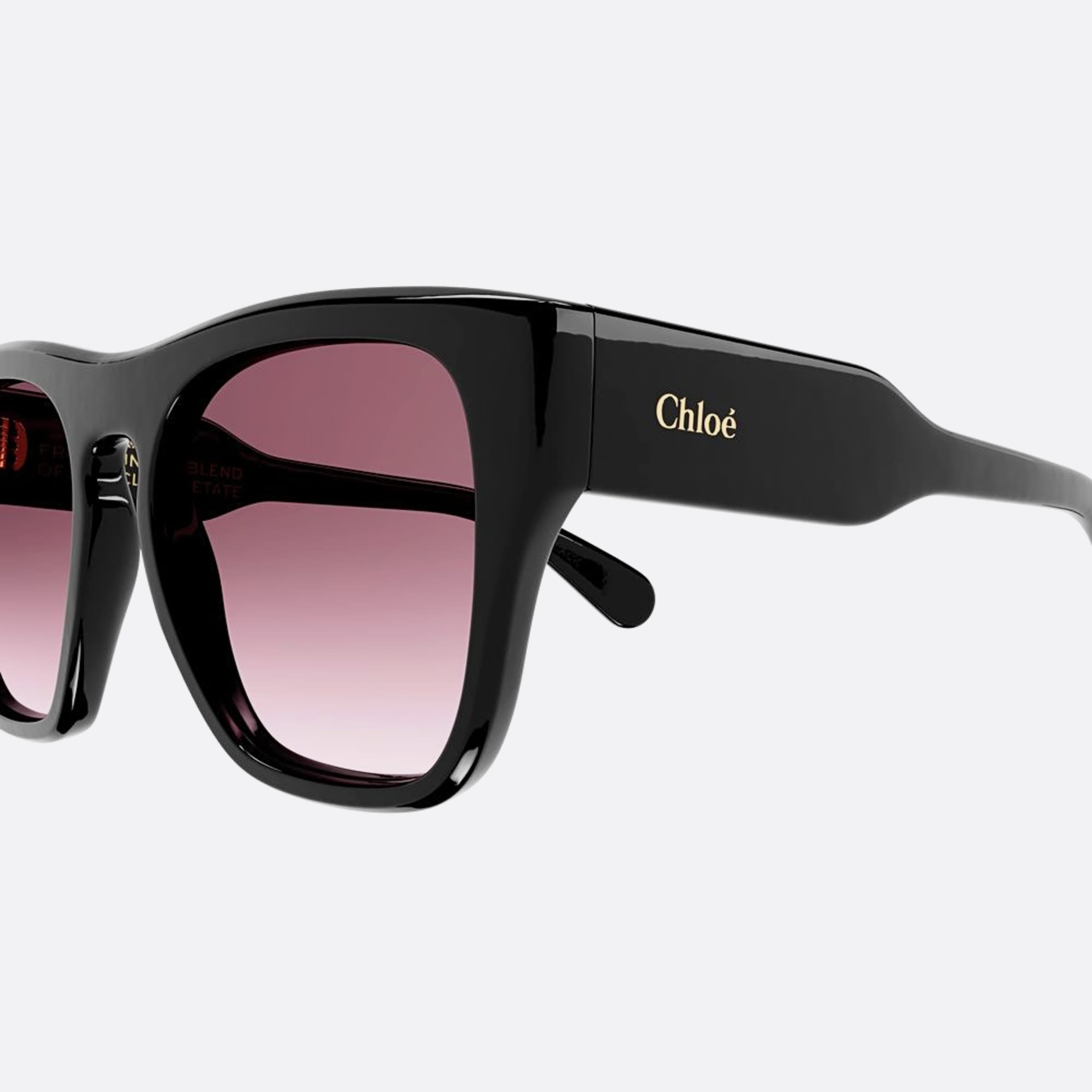 Chloe 55mm Asw Black Geometric Women Sunglasses - Detail View