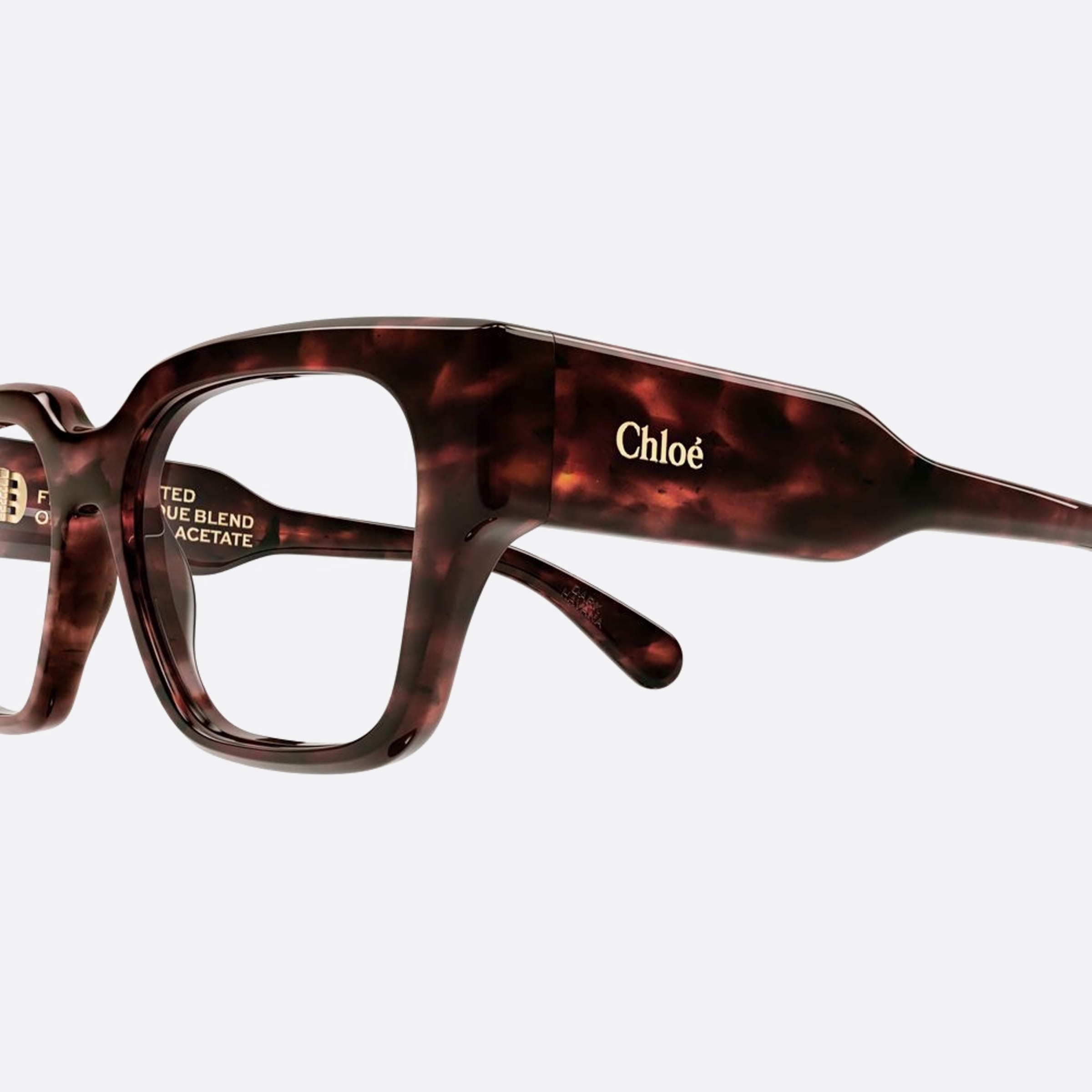 Chloe 53mm Havana Squared Women Eyeglasses - Detail View