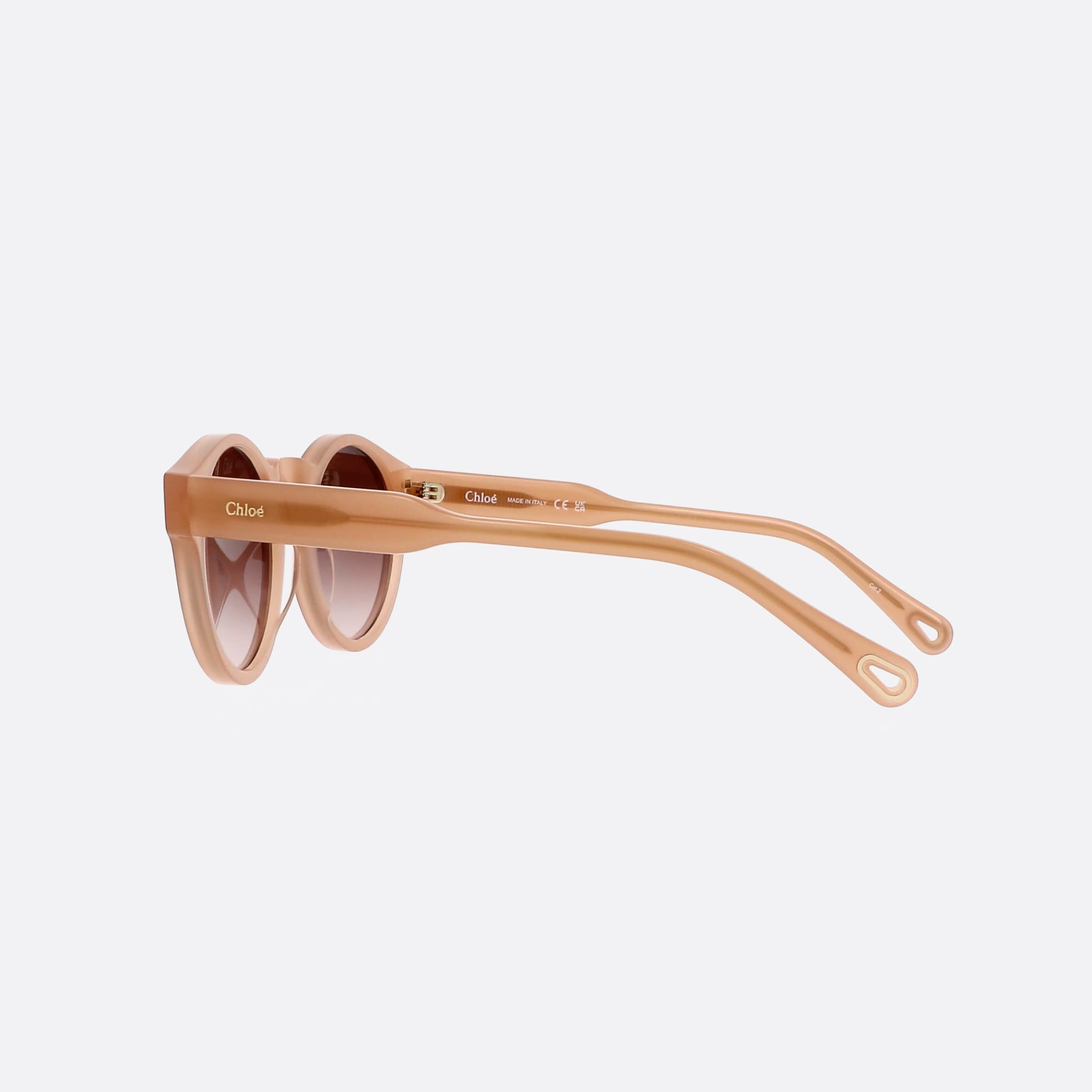 Chloe 52mm Byt Brown Round Women Sunglasses - Detail View
