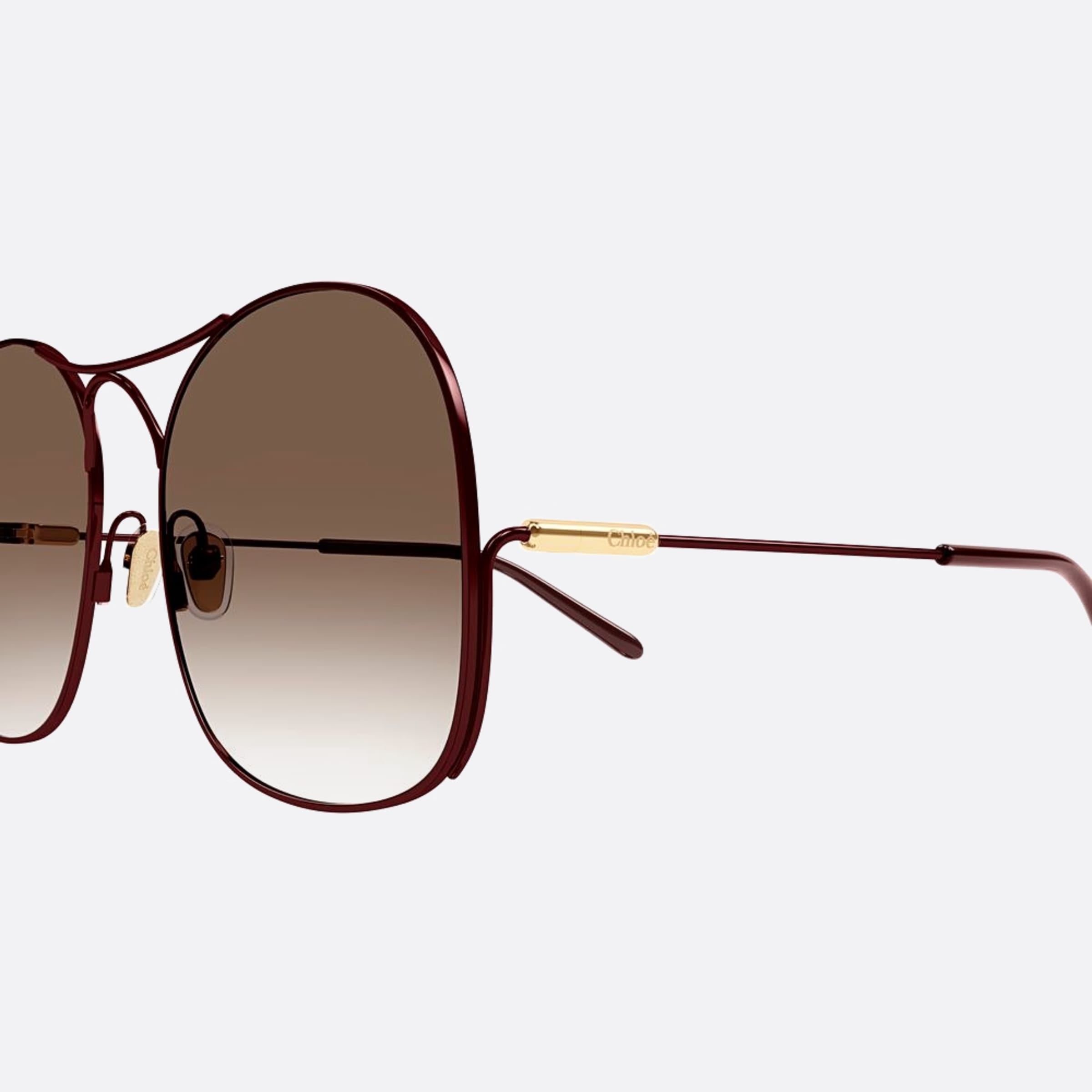 Chloe 59mm Bgt Red Geometric Women Sunglasses - Detail View