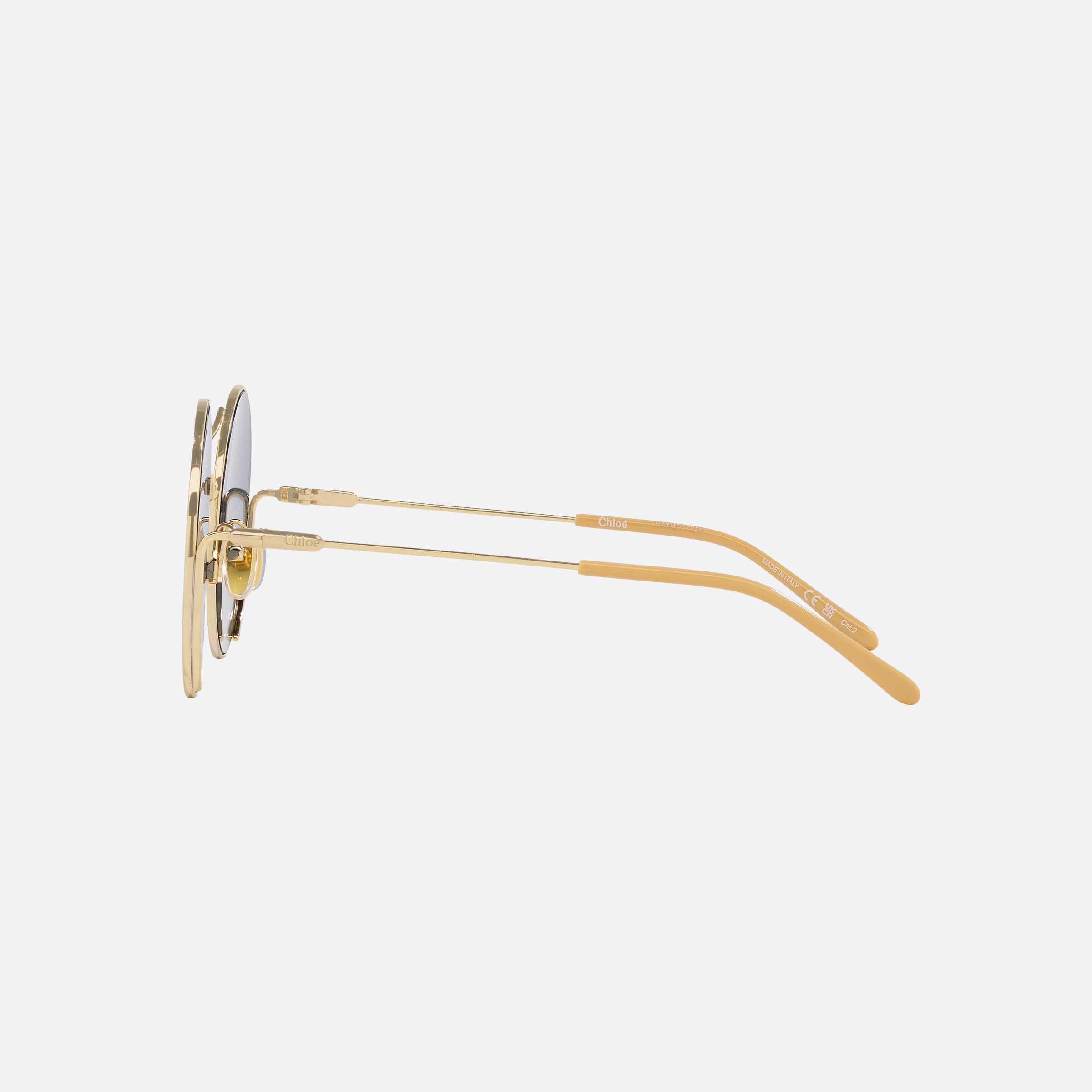 Chloe 58mm Gold Rectangle Women Sunglasses - Detail View