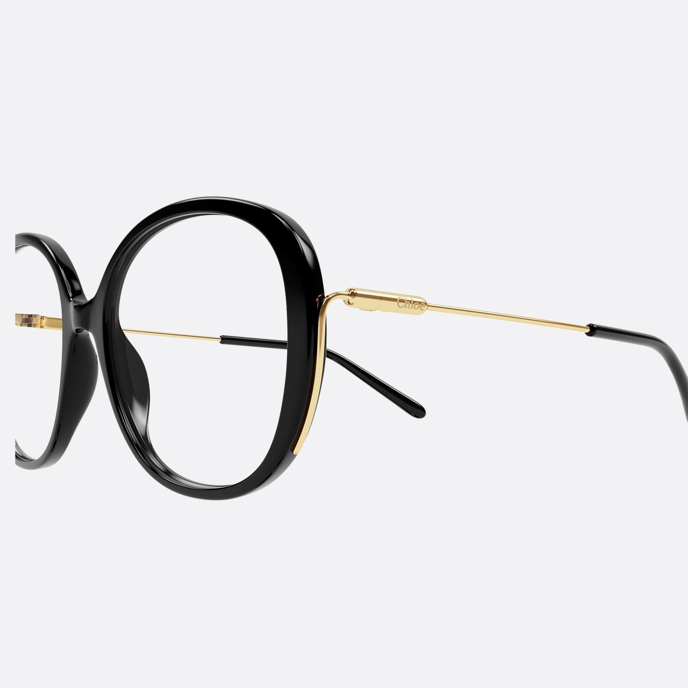 Chloe 55mm Black Oversize Women Eyeglasses - Detail View