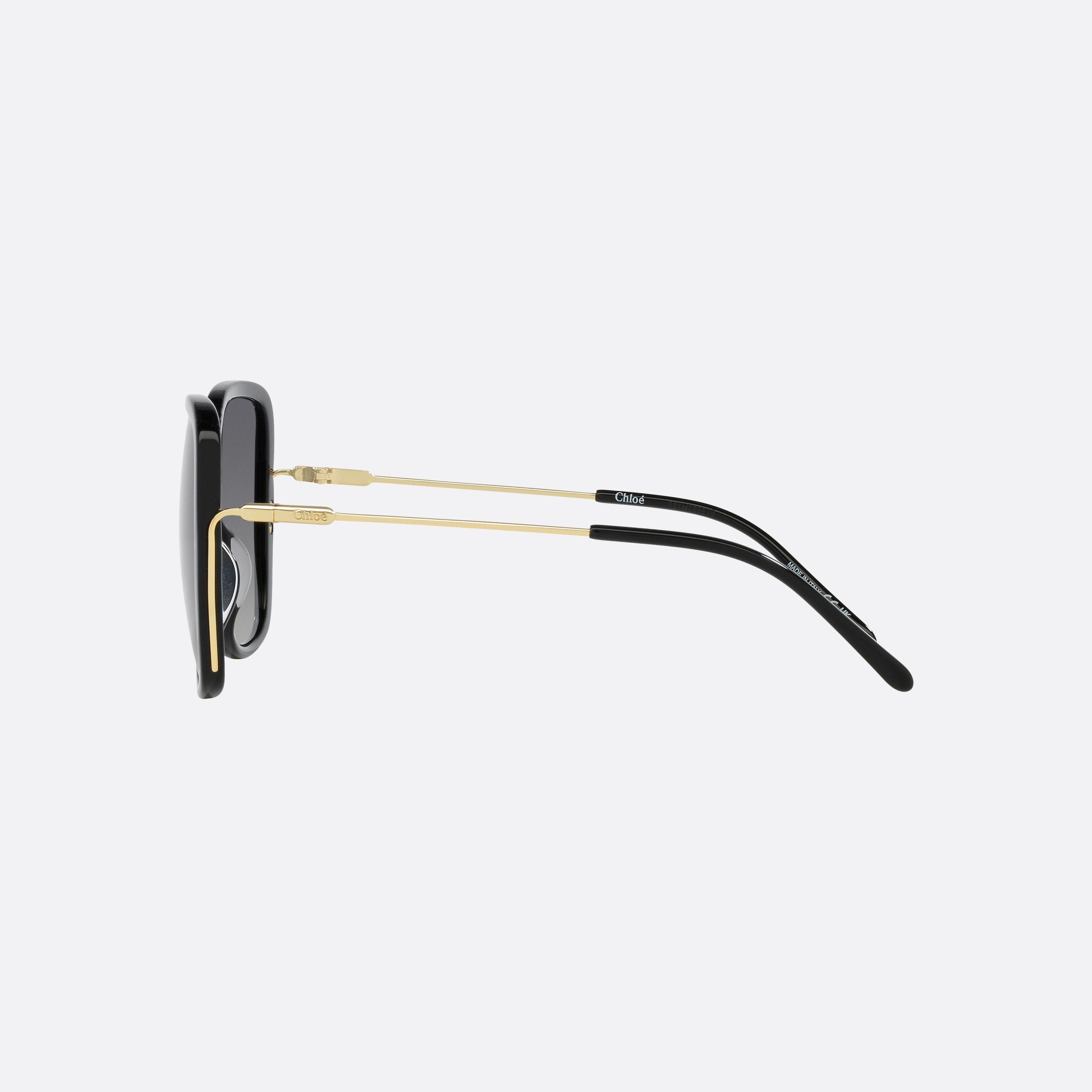 Chloe 57mm Black Rectangle Women Sunglasses - Detail View