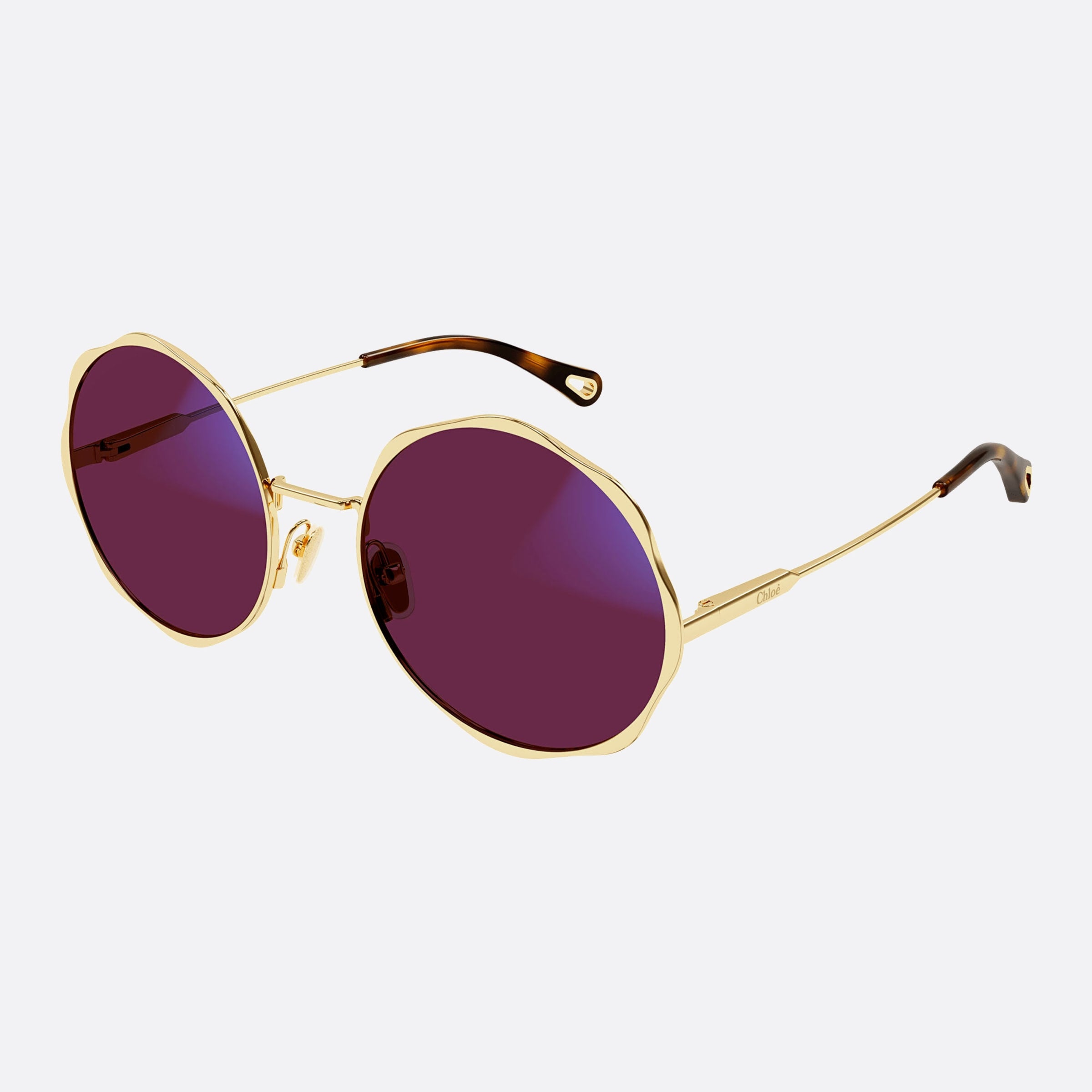 Chloe 56mm Gold Round Photochromic Women Sunglasses - Lifestyle Shot