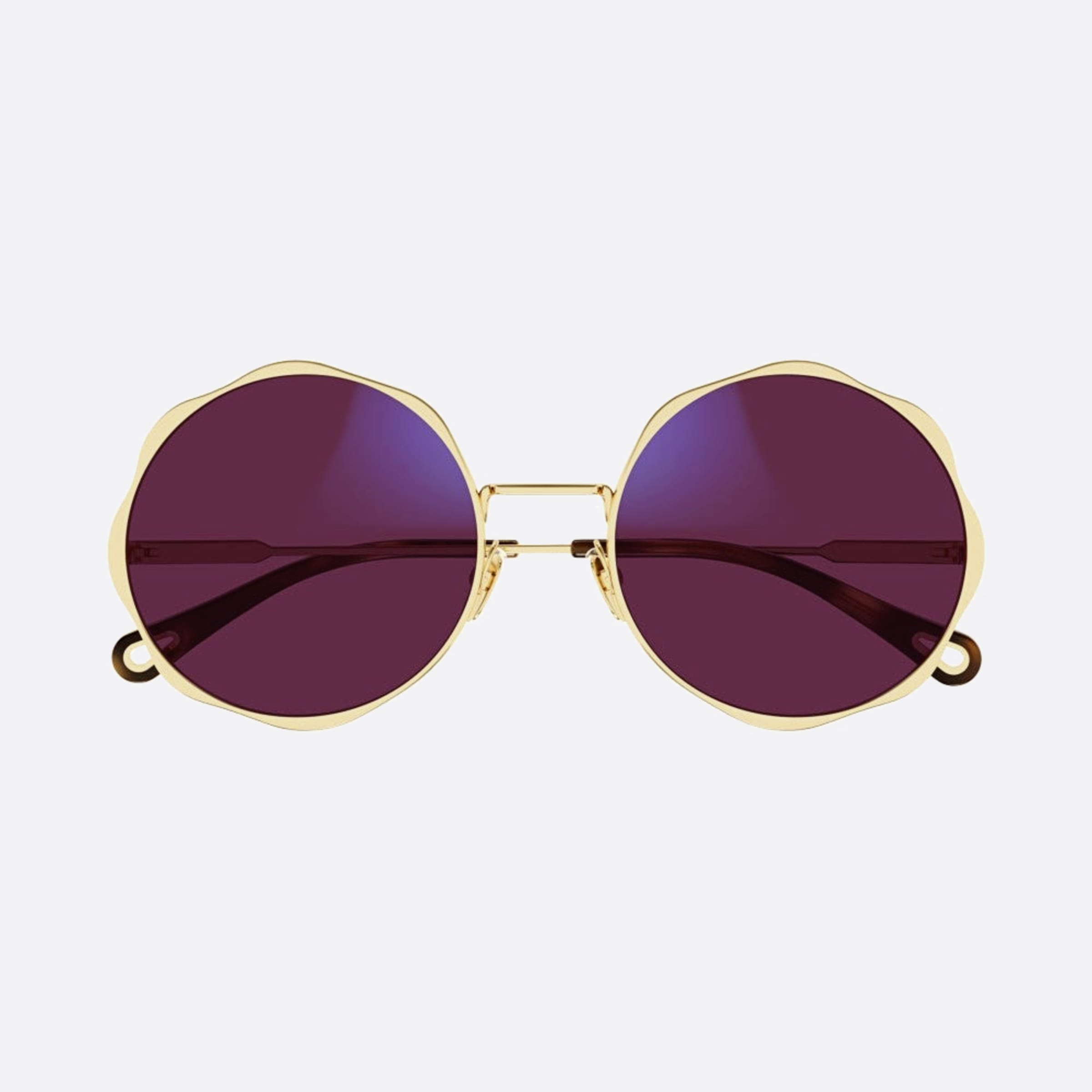 Chloe 56mm Gold Round Photochromic Women Sunglasses - Additional Angle