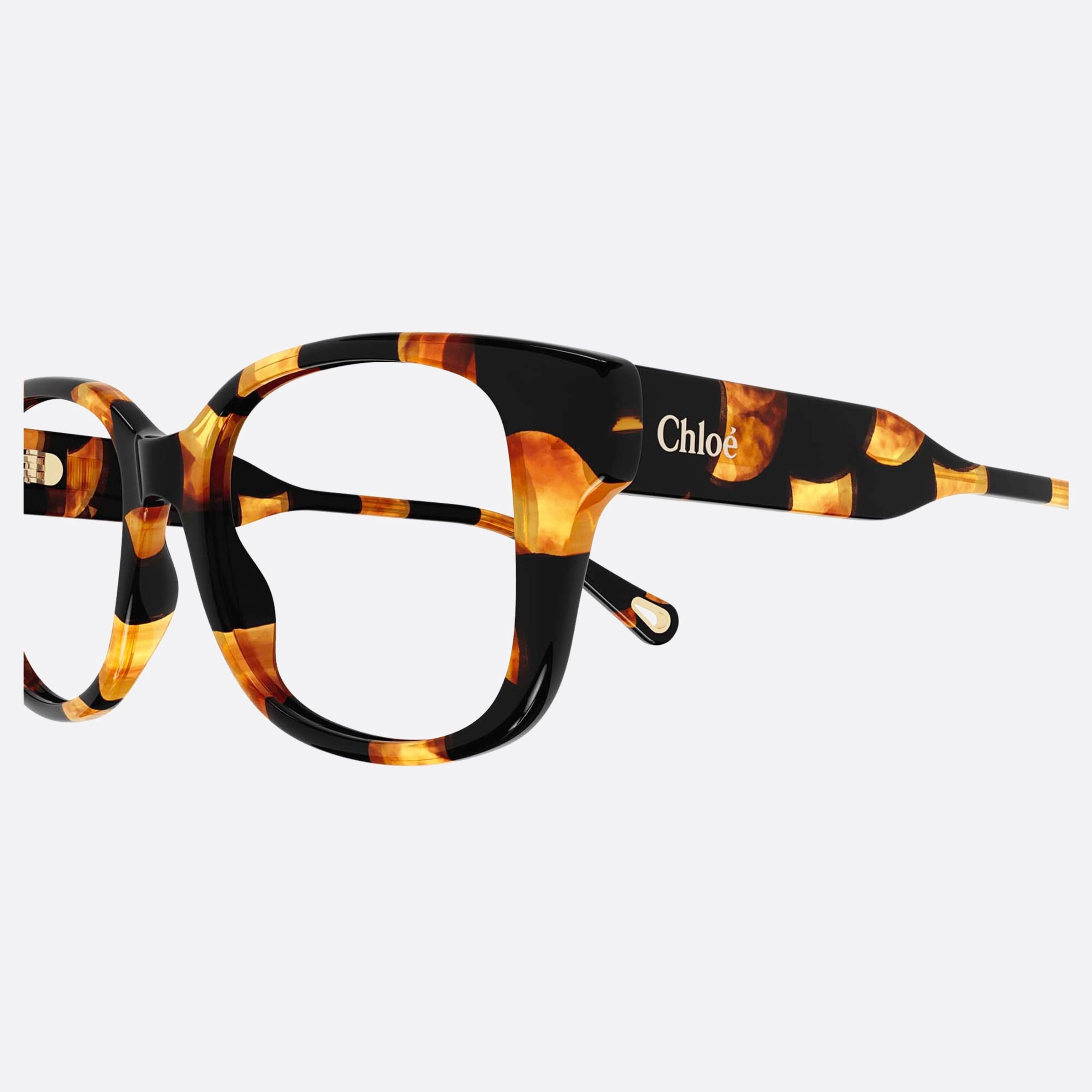 Chloe 50mm Havana Squared Women Eyeglasses - Detail View