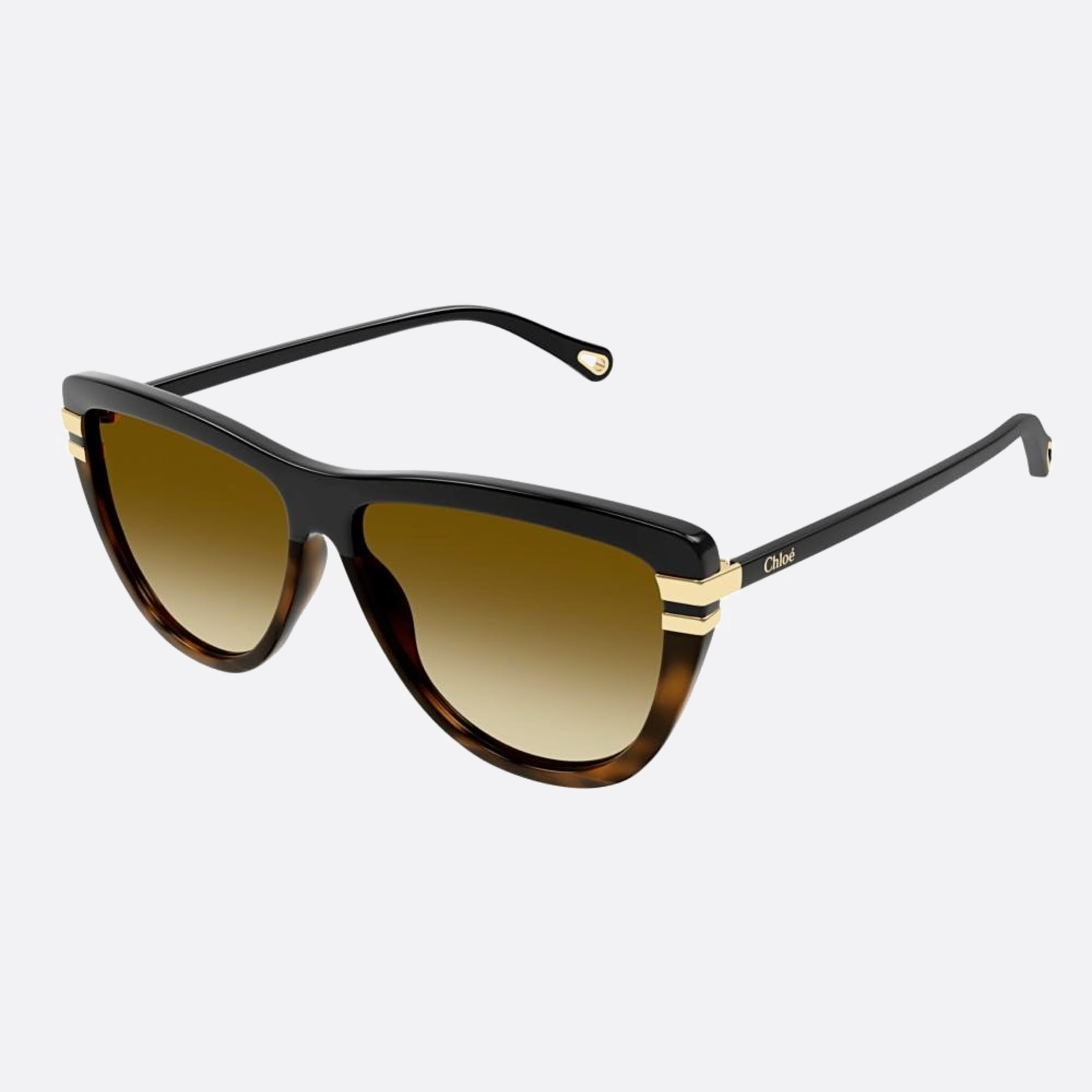 Chloe 59mm Black Squared Women Sunglasses - Side View