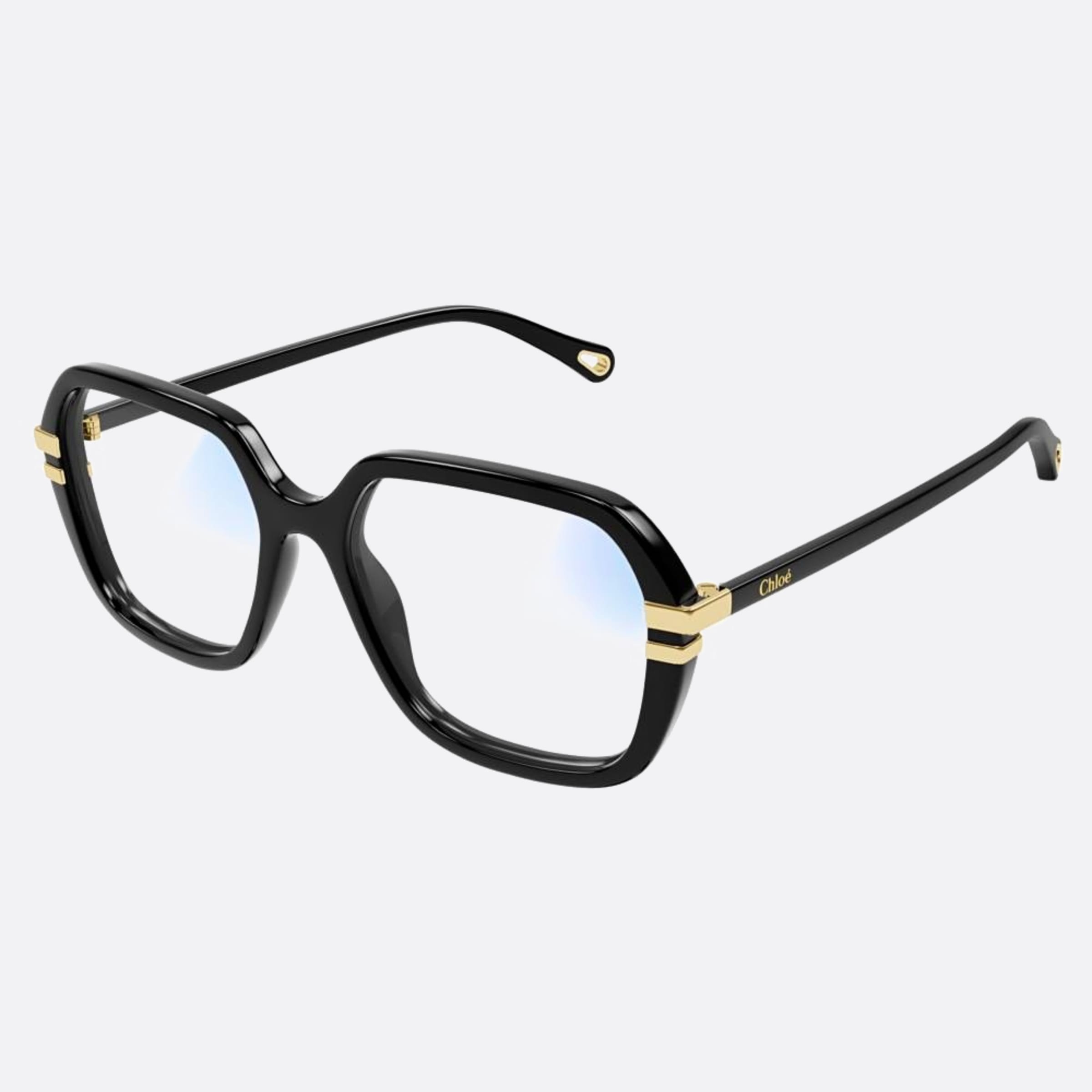 Chloe 55mm Black Squared Women Sunglasses - Side View