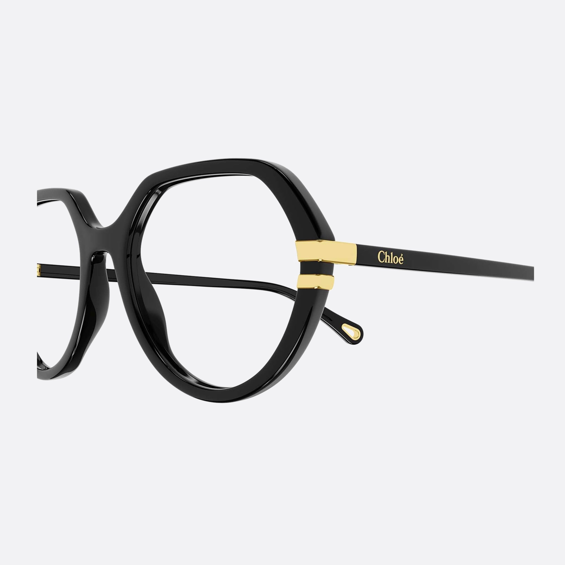 Chloe 54mm Black Round Women Eyeglasses - Detail View